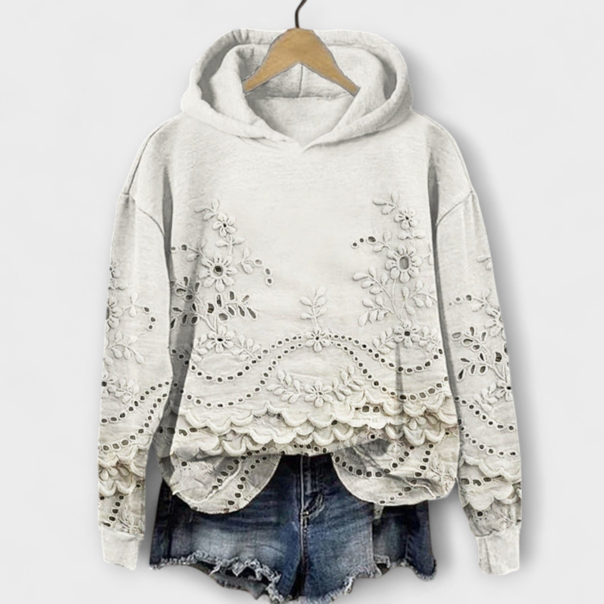 Hoodie with Lace Details