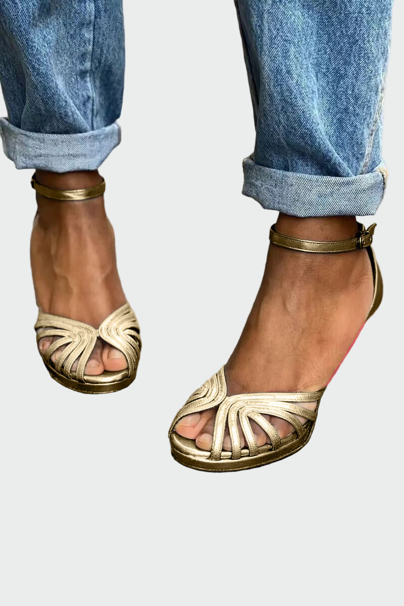 Sandals with Two-Tone Heel