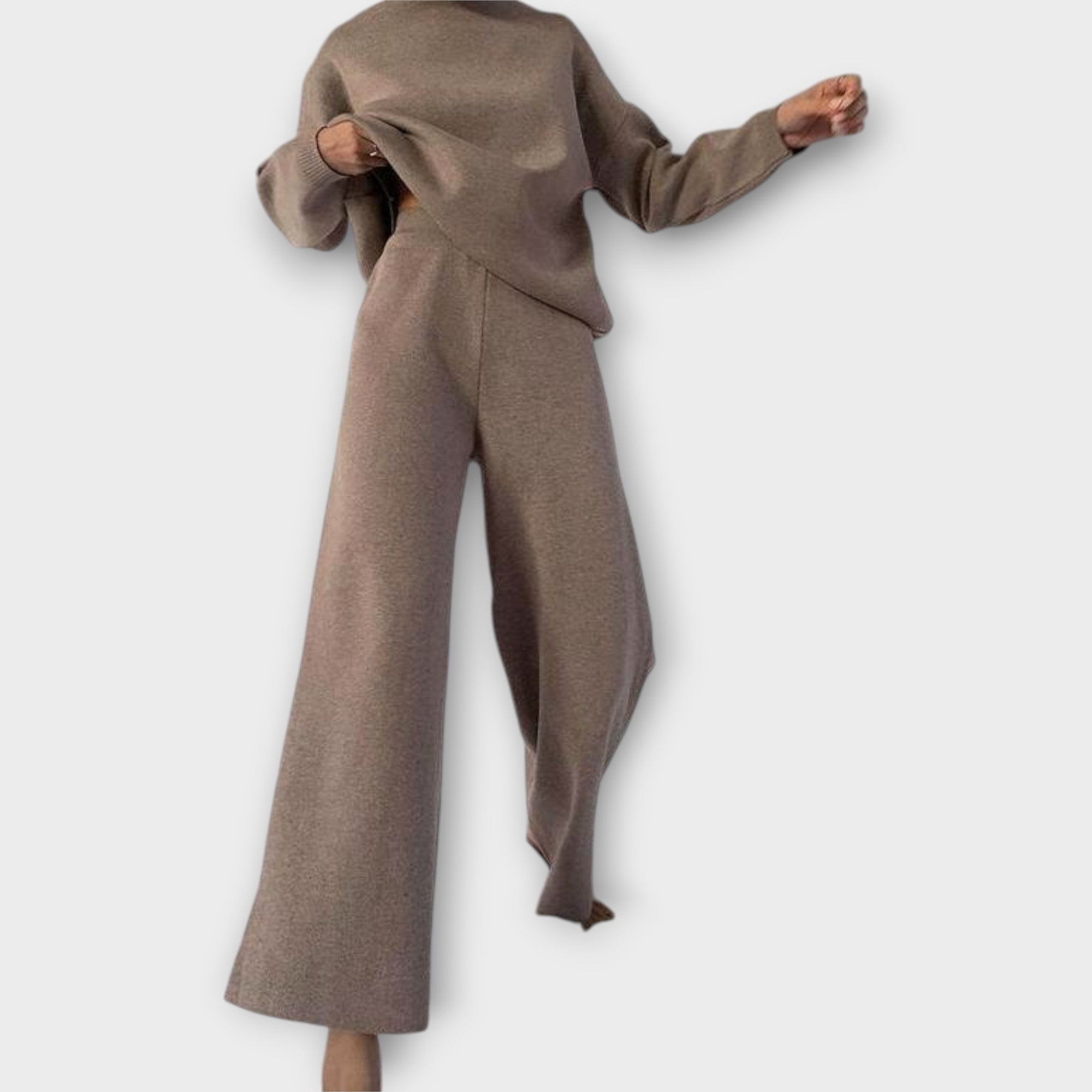 Knit Set with Turtleneck and Trousers