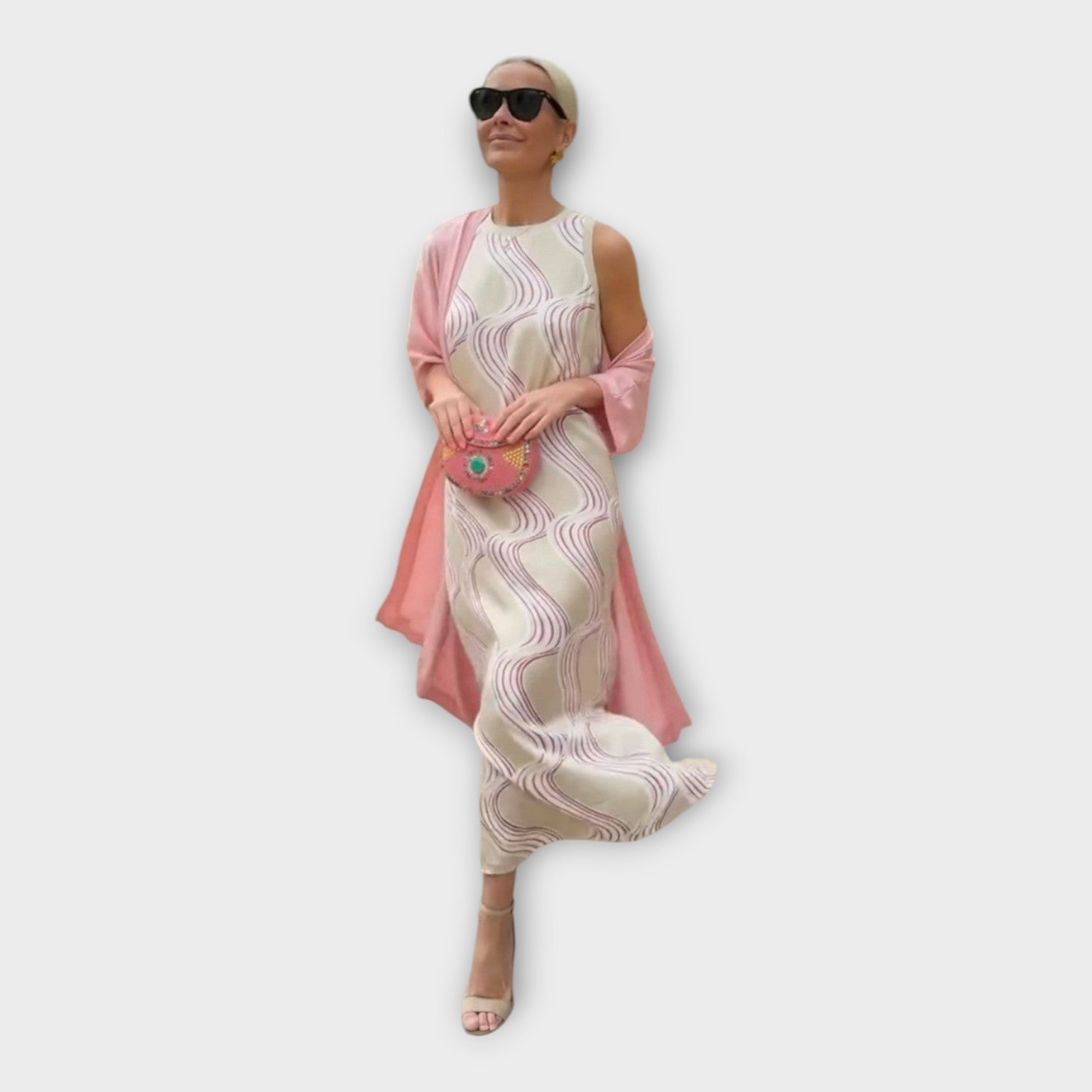 Maxi Dress with Wavy Pattern