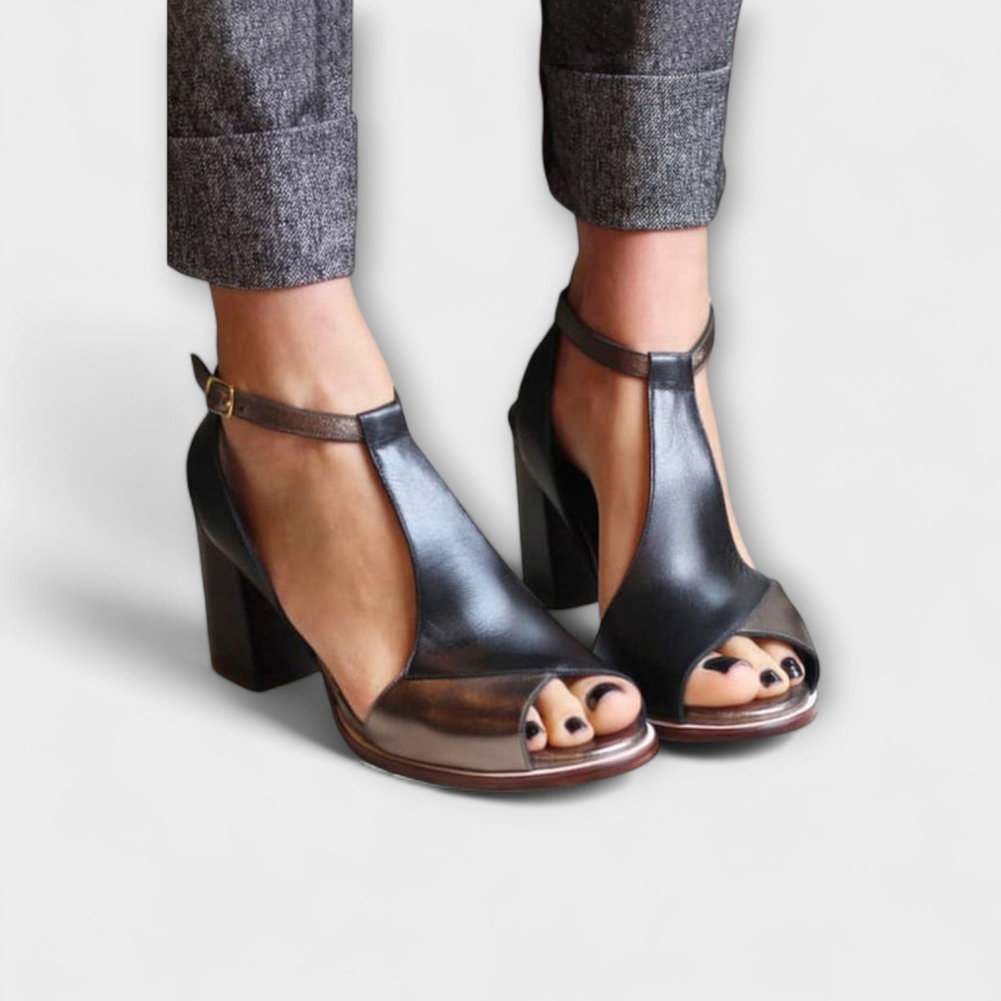 Women's Leather Heeled Sandals