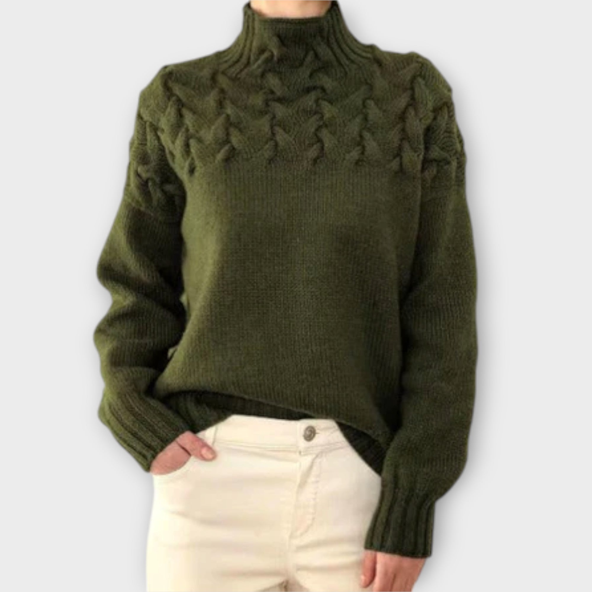 Eva - Women's Sweater with Knitted Detail