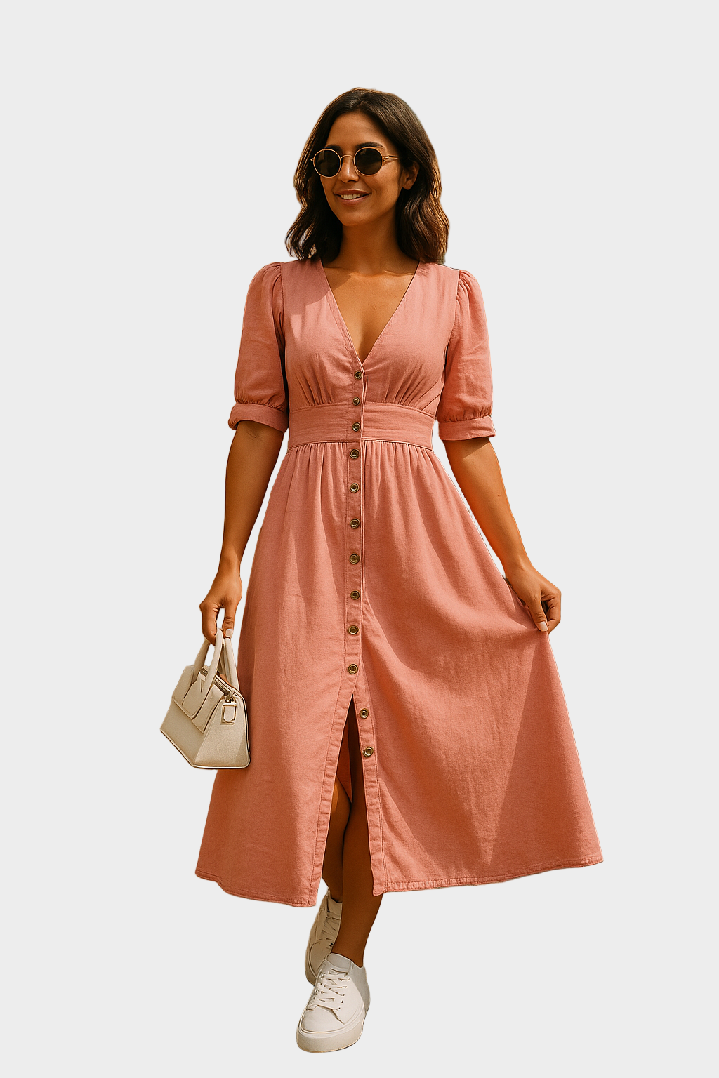 Button-Up Denim Dress