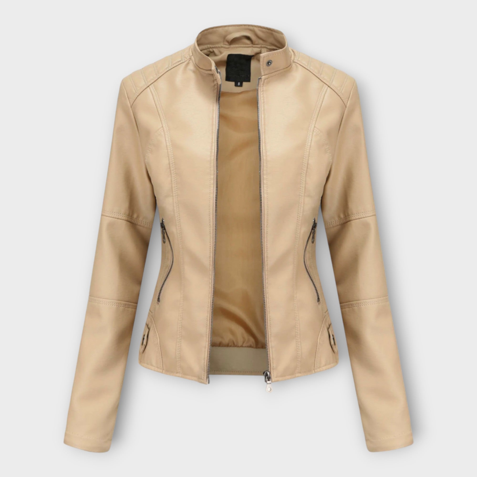 Stylish Leather Jacket with Modern Cut and Timeless Aesthetic