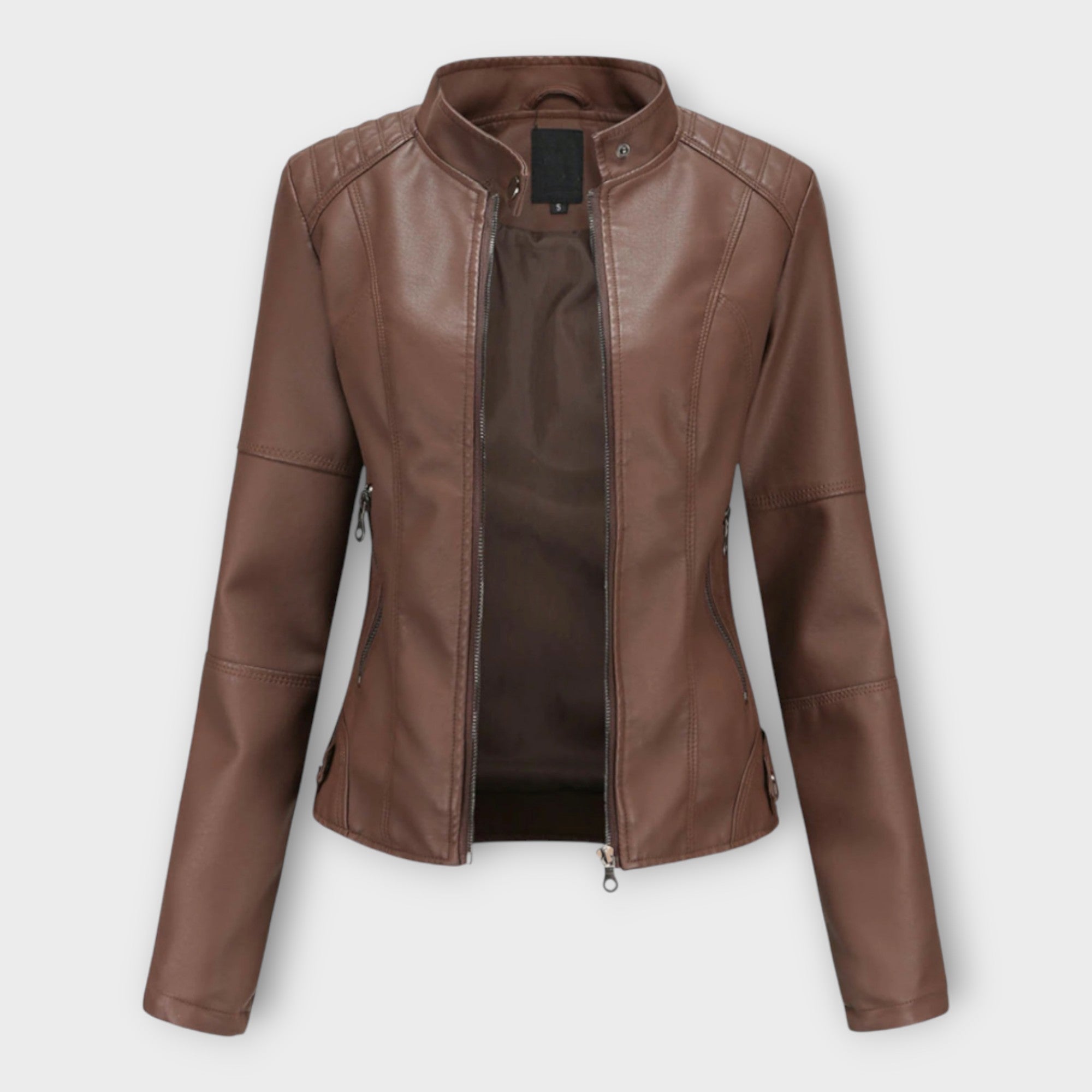 Stylish Leather Jacket with Modern Cut and Timeless Aesthetic