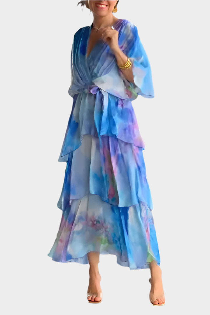 Dress with Deep V-Neckline