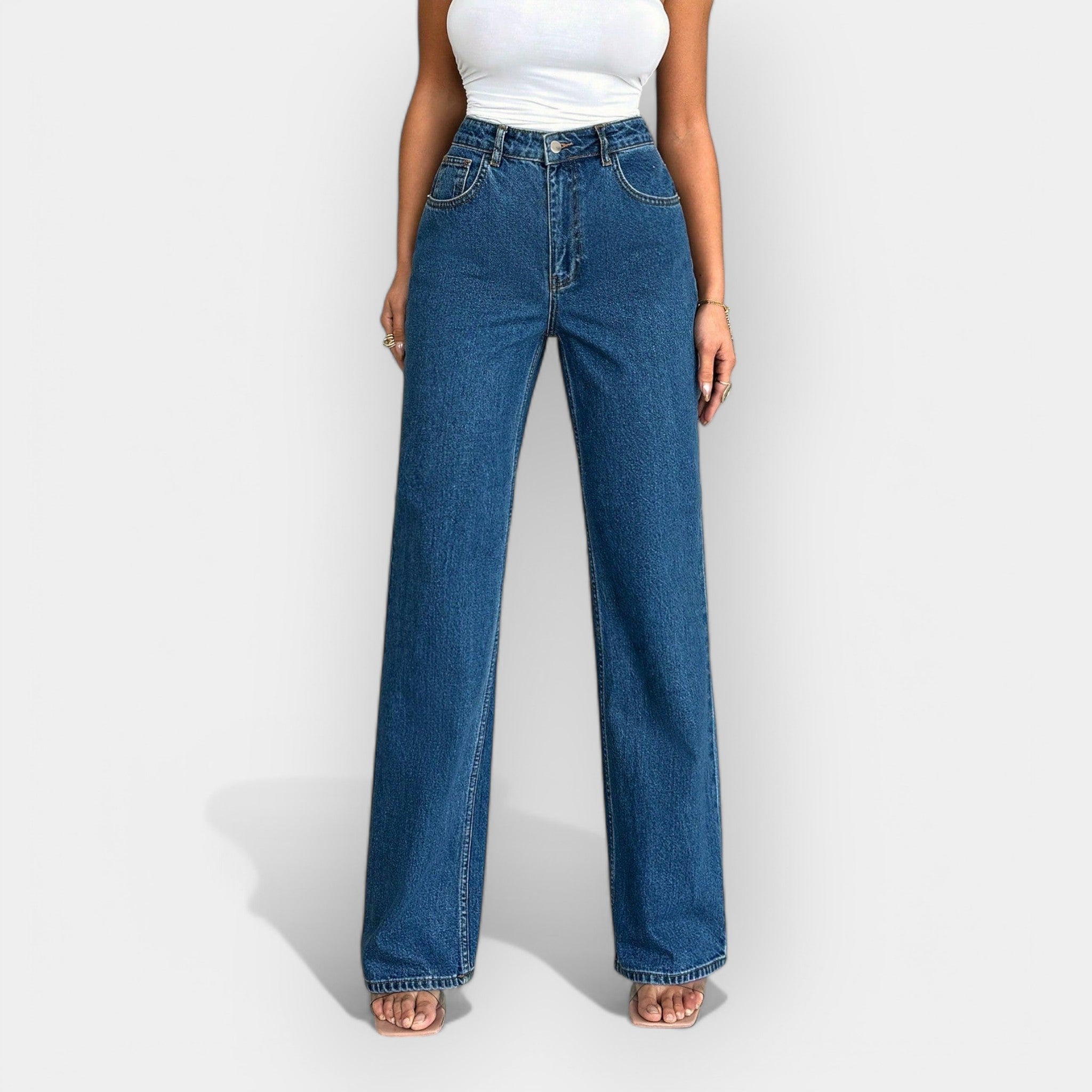 High-Waisted Jeans with a Comfortable Wide Fit