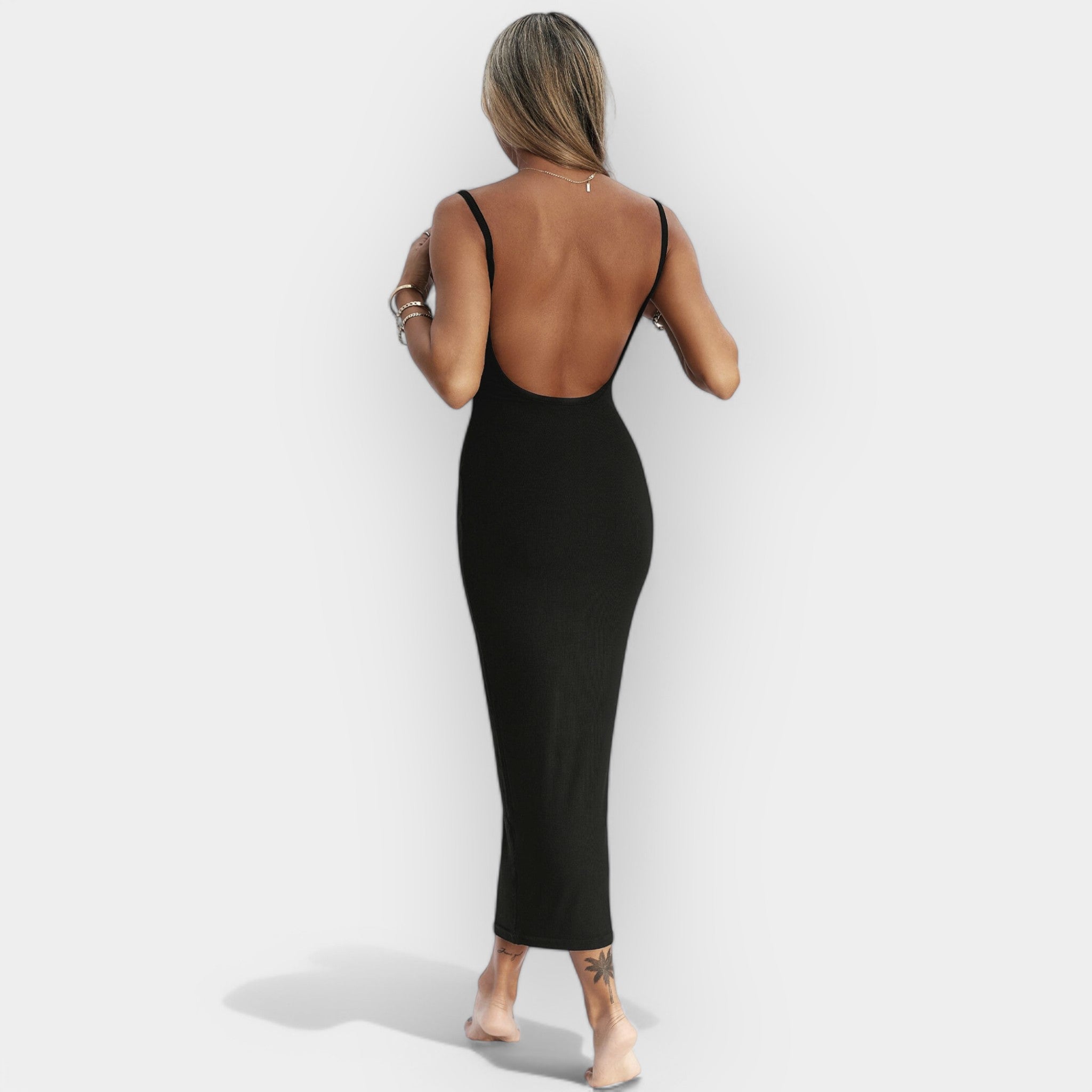 Midi Dress with Open Back and Style