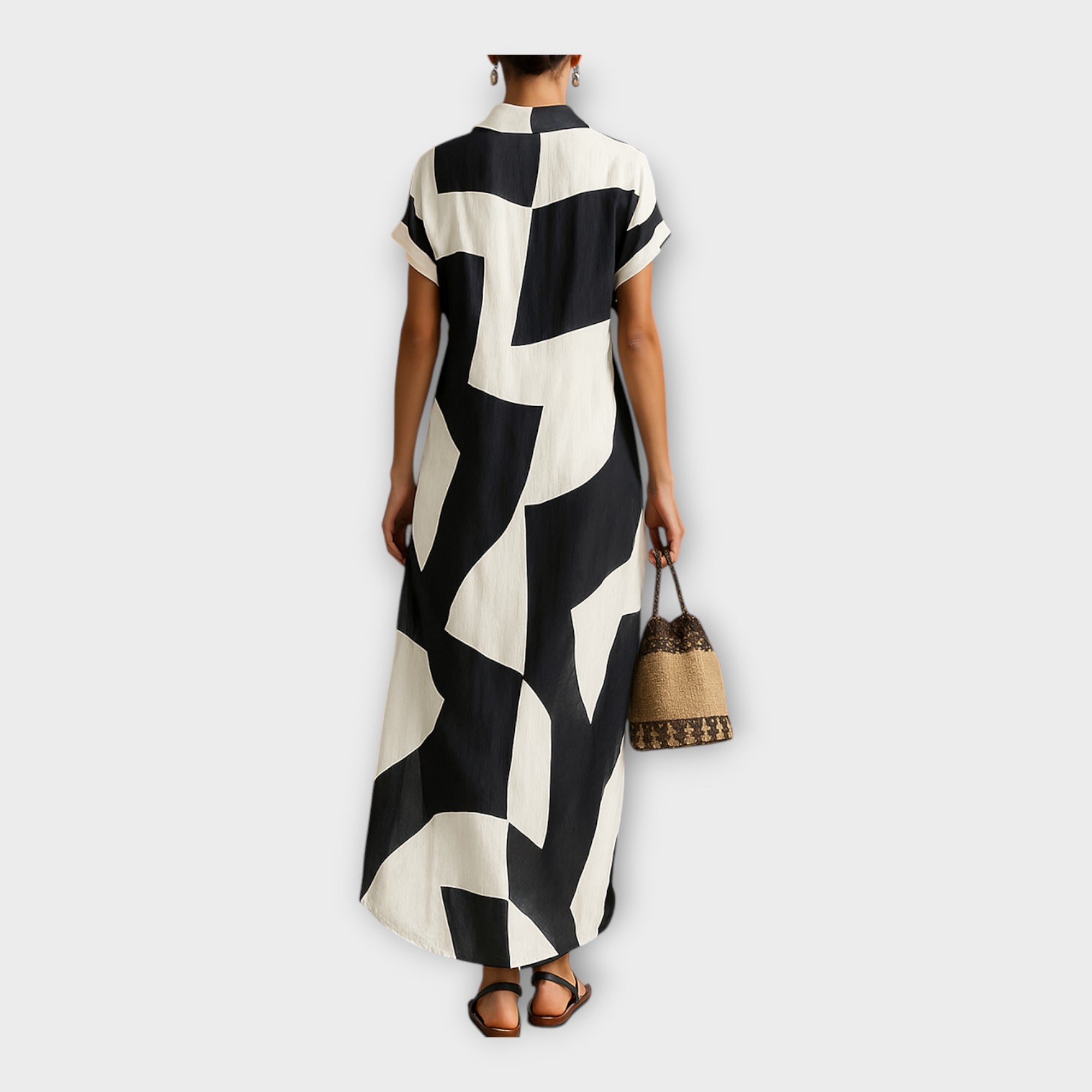 Elegant long dress with modern design and timeless sophistication