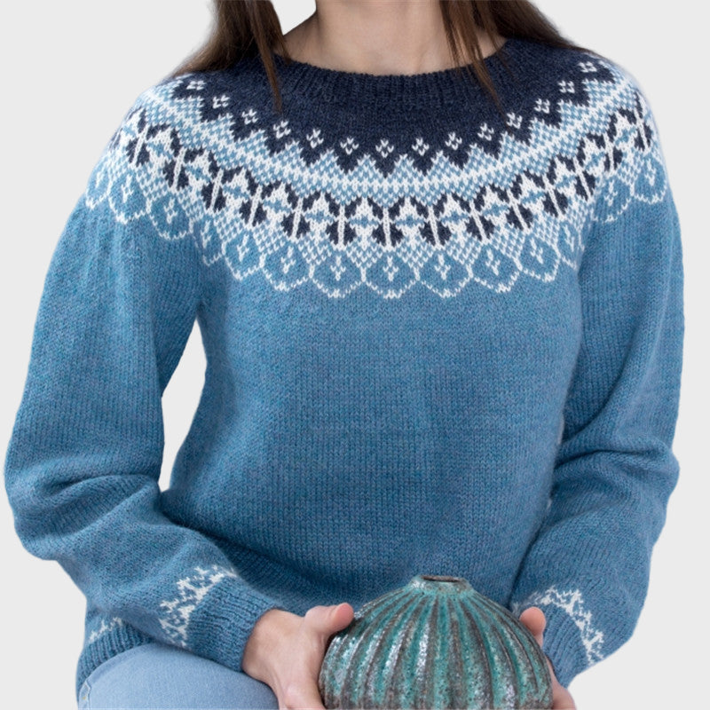 Soft Knit Turtleneck with Pattern