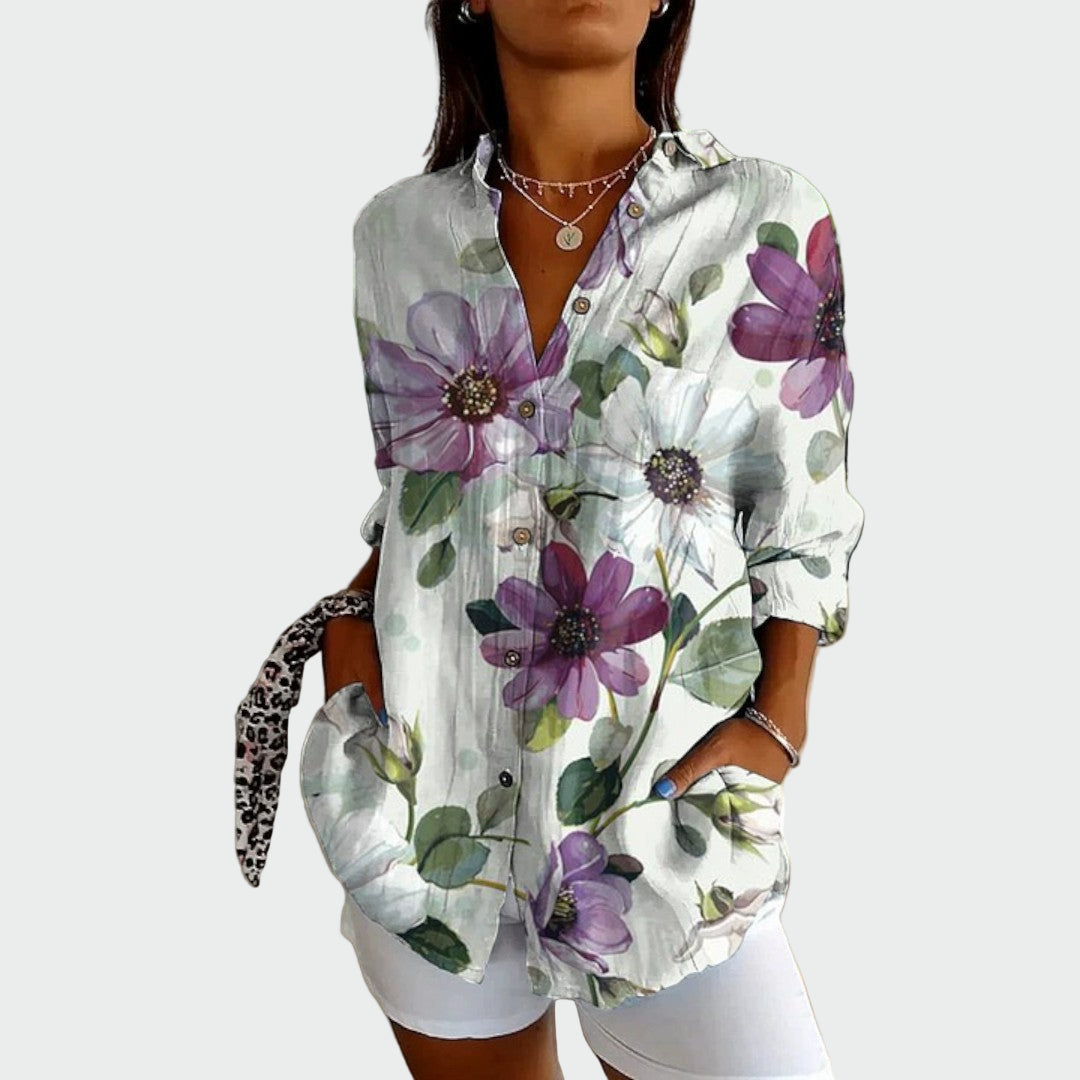 Stylish blouse with floral pattern