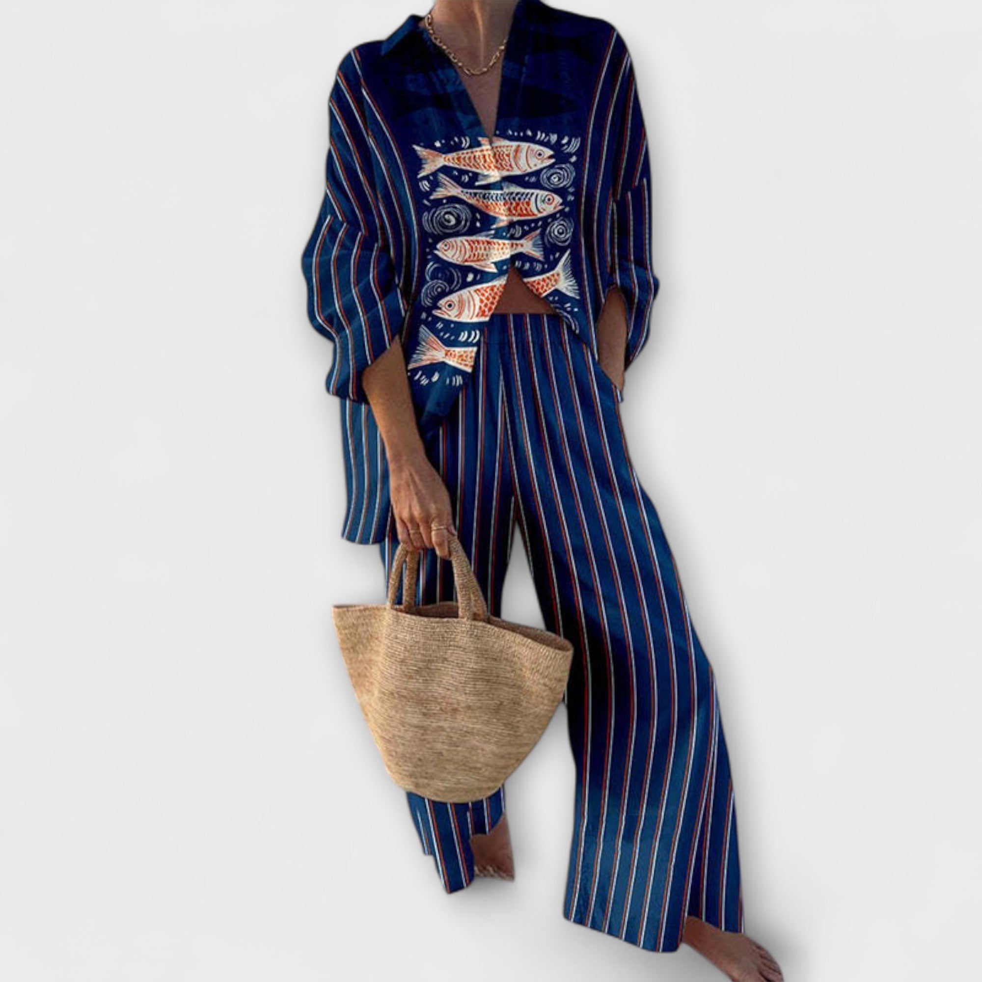 Zairin - Set with Koi Design in Blue