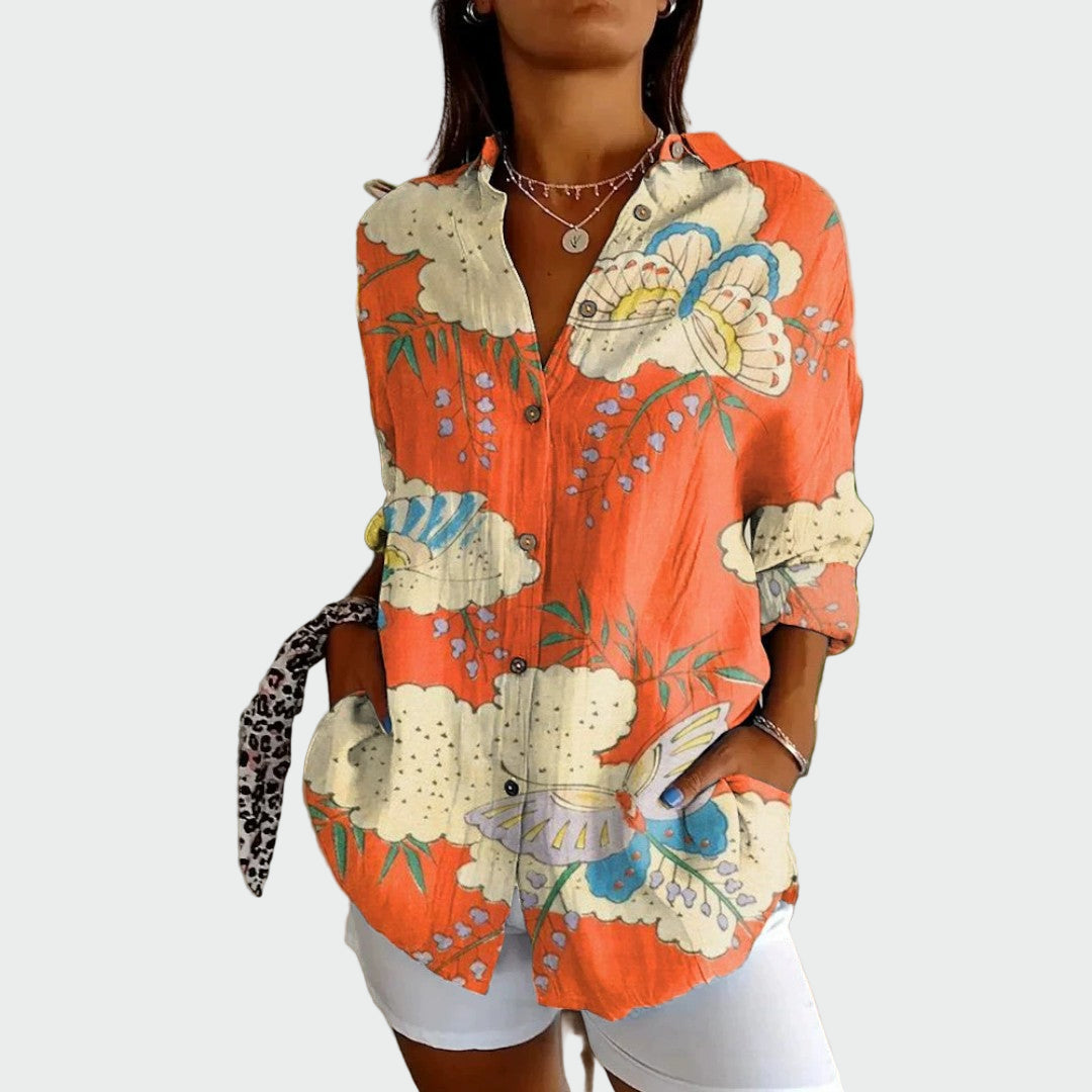 Stylish blouse with floral pattern