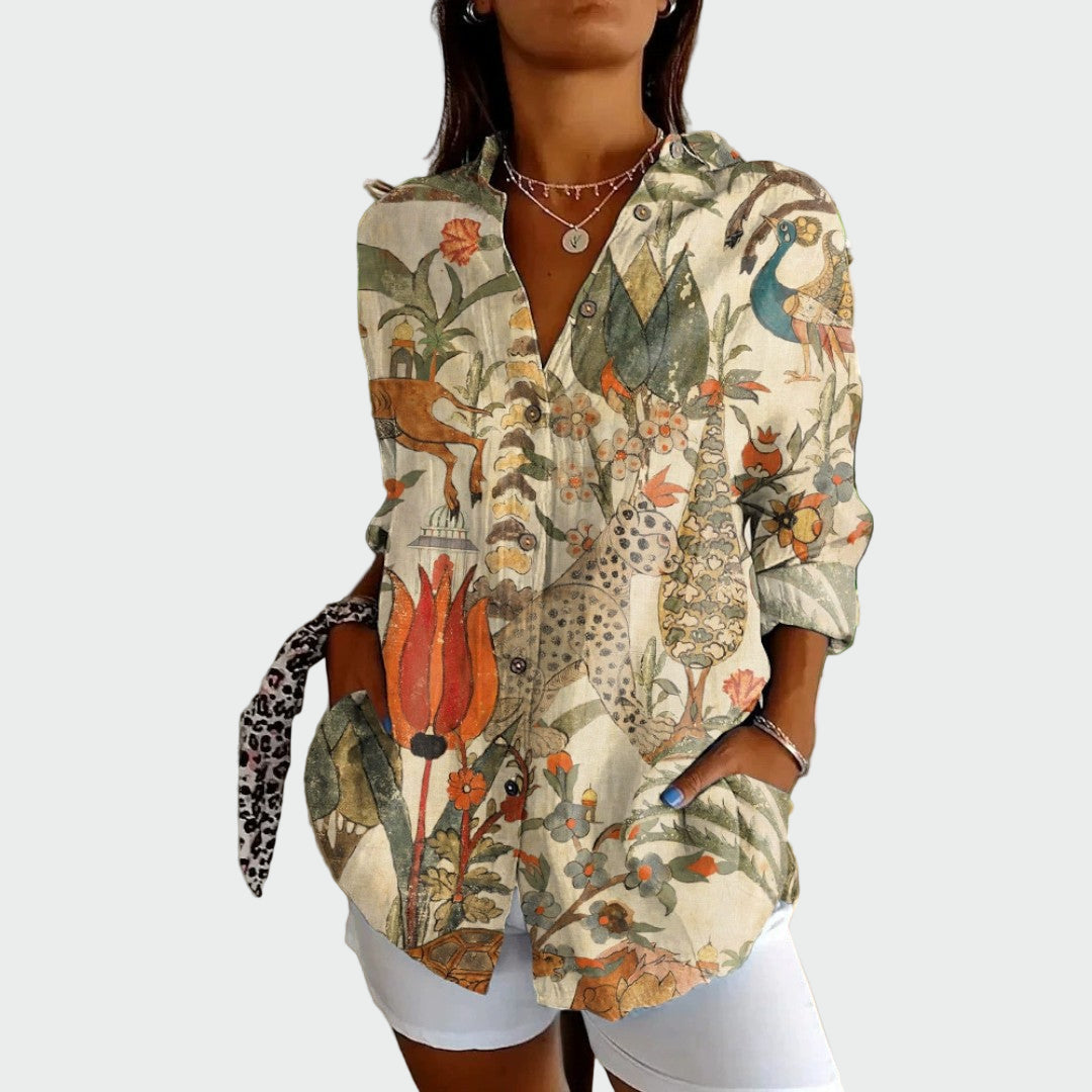Stylish blouse with floral pattern