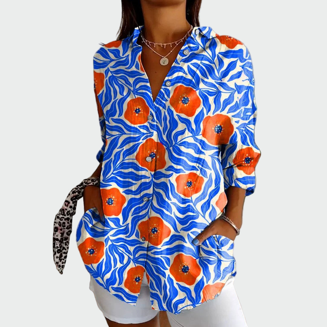 Stylish blouse with floral pattern