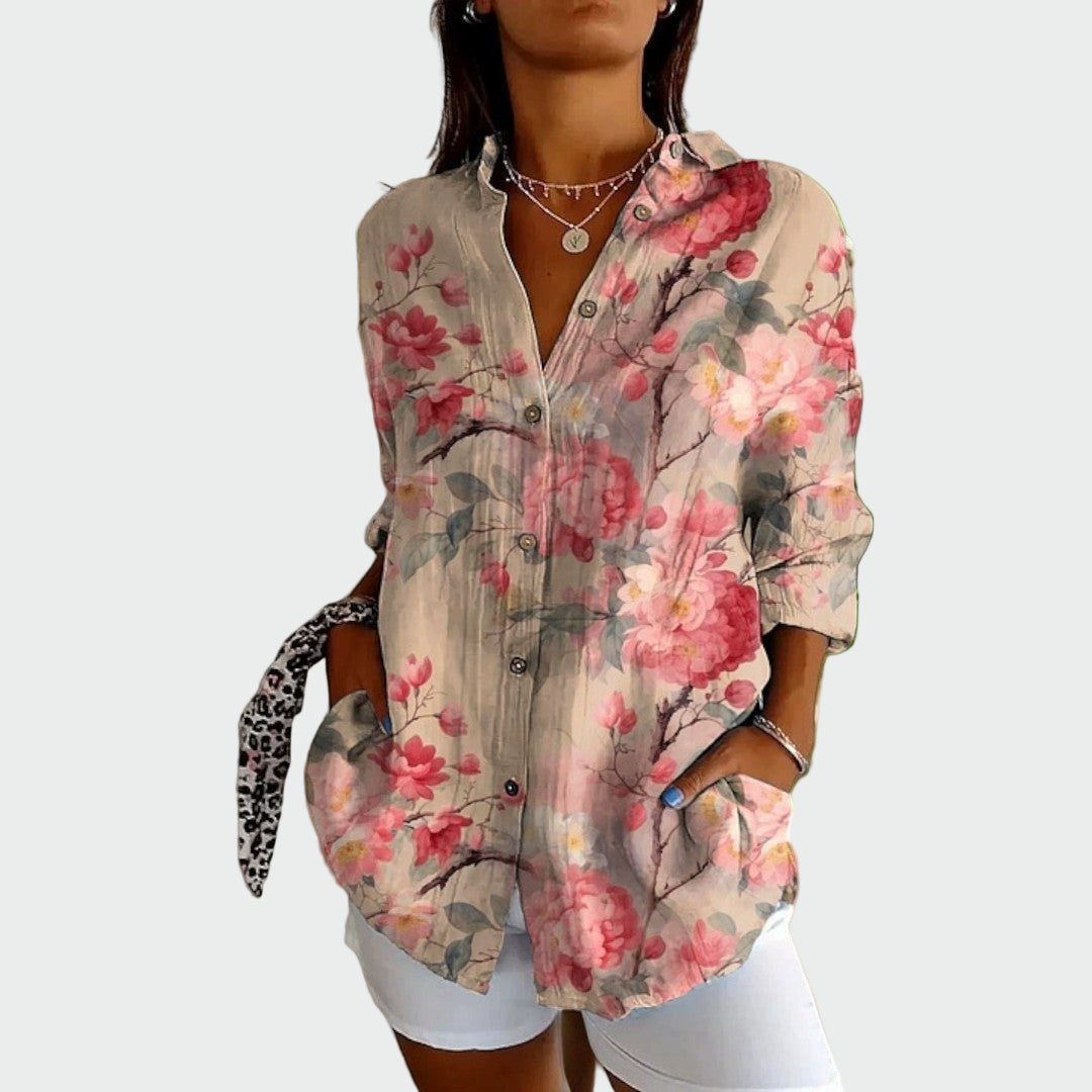 Stylish blouse with floral pattern