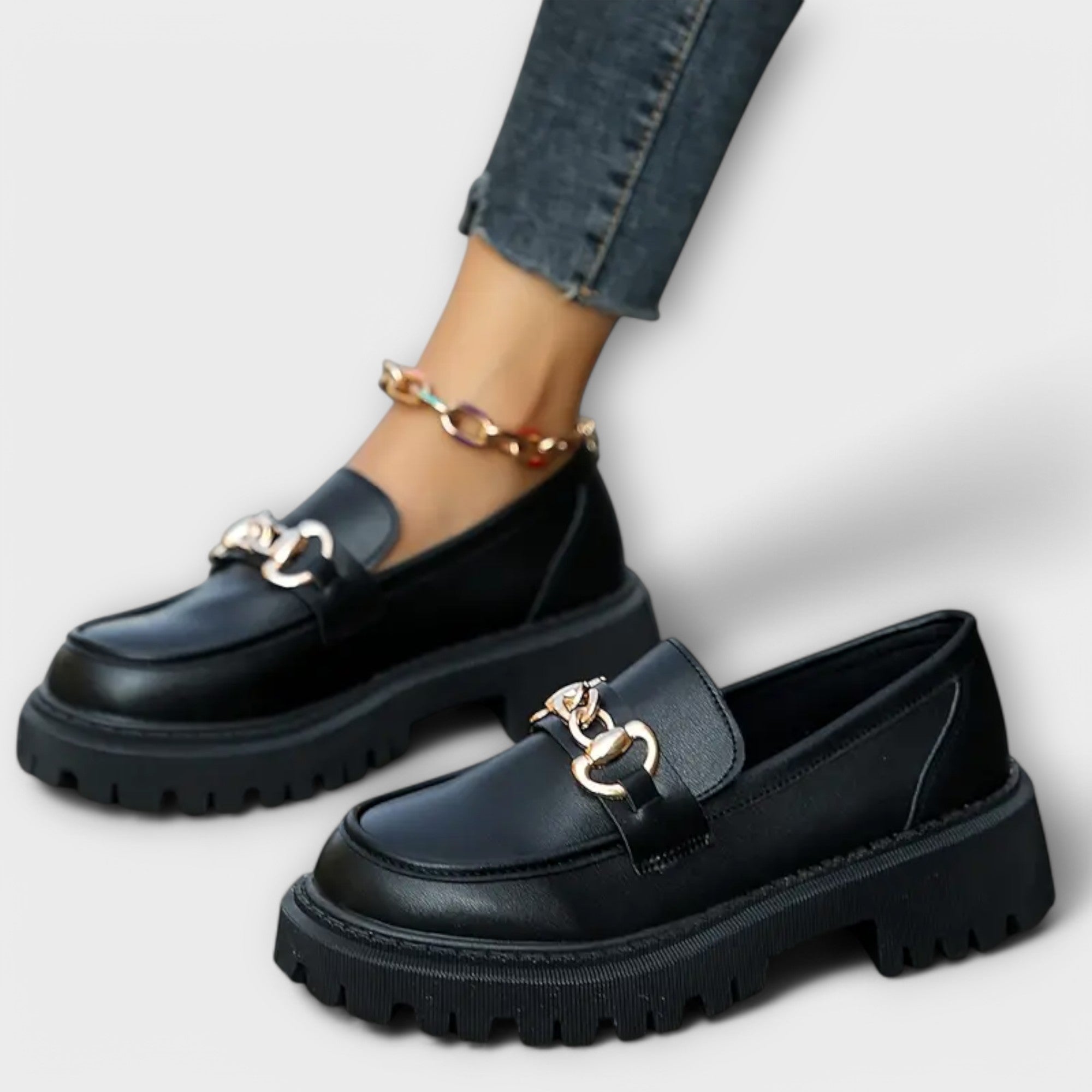 Women's Plateau Loafer Shoes with Witch Style