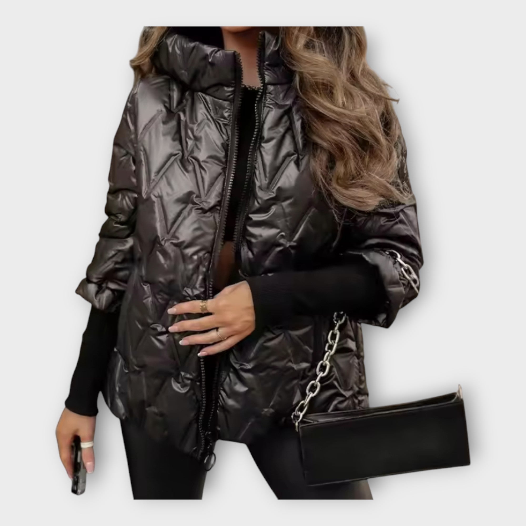 Elegant Quilted Jacket with Hood