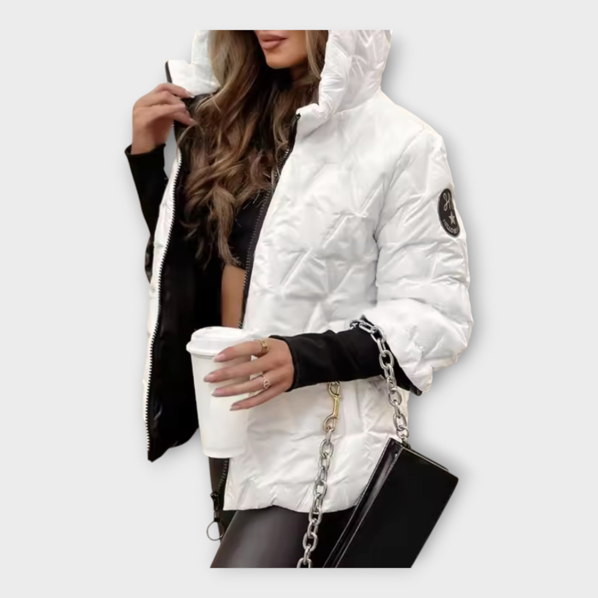 Elegant Quilted Jacket with Hood