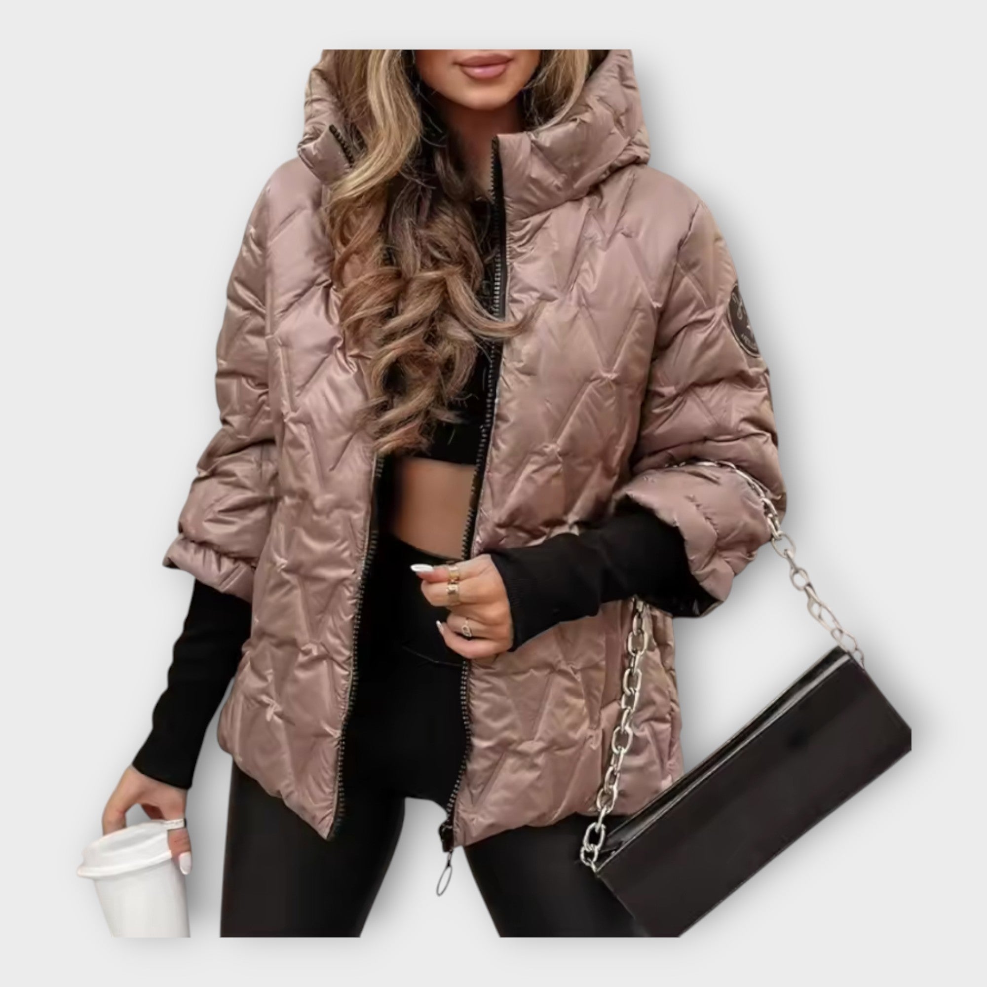 Elegant Quilted Jacket with Hood