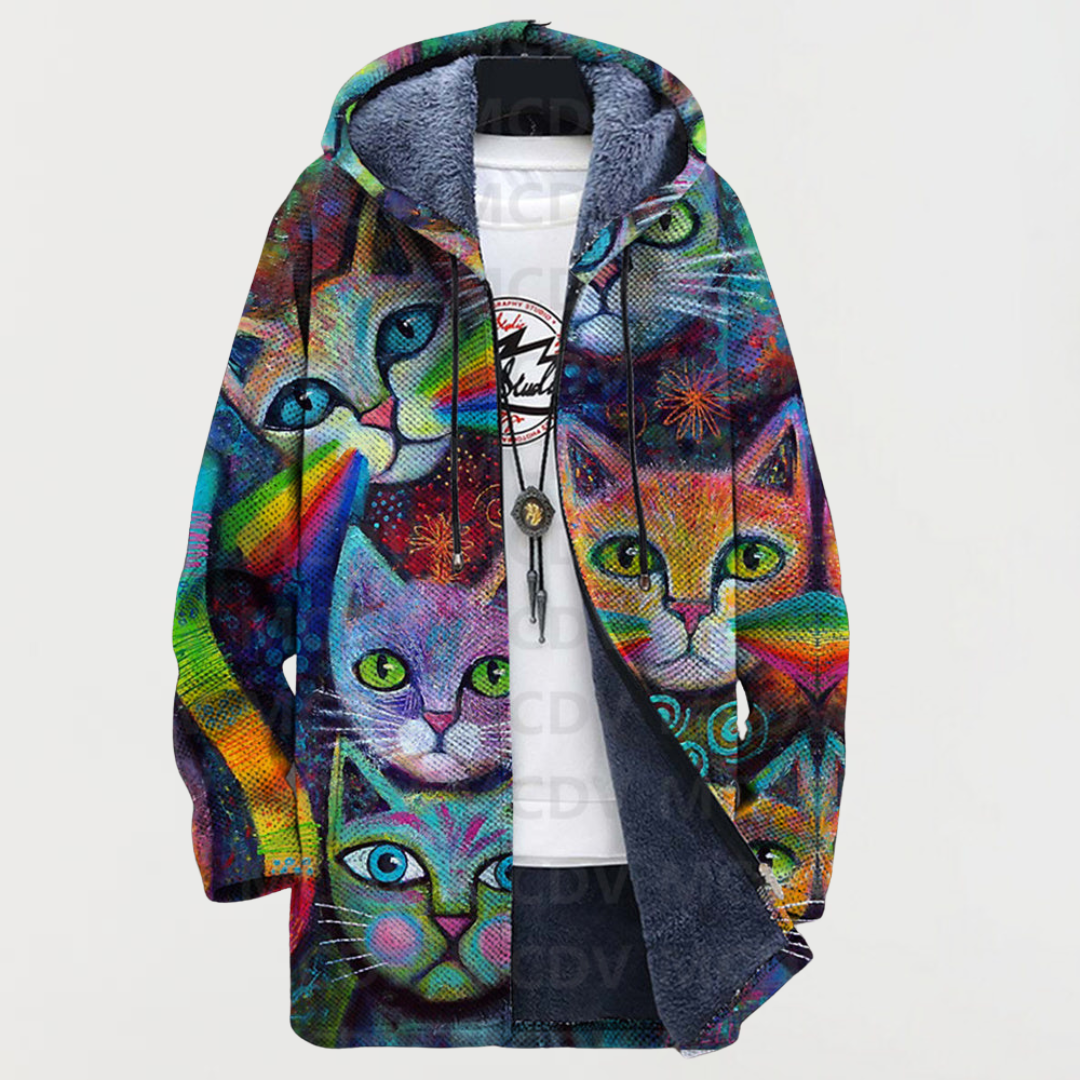 Cat Hoodie with Rainbow