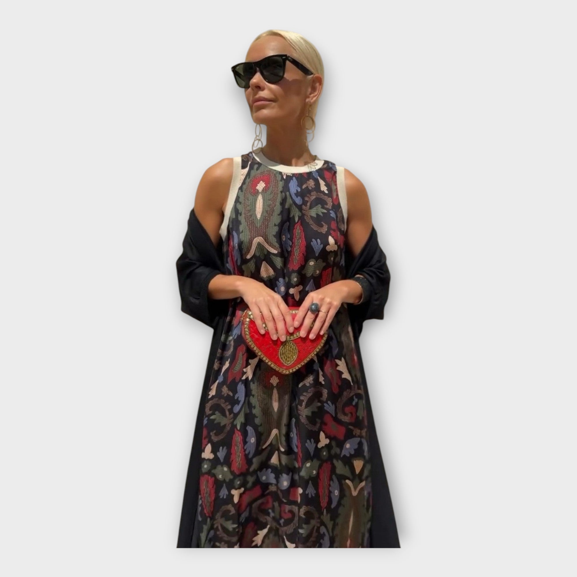 Maxi Dress with Refined Patterns