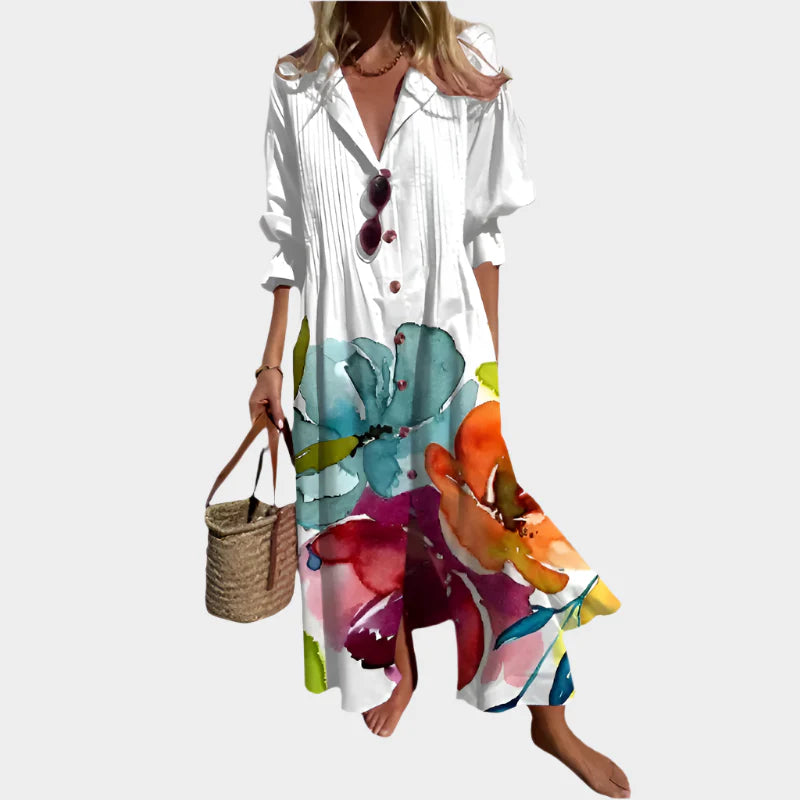 Boho Airy Dress with Puff Sleeves