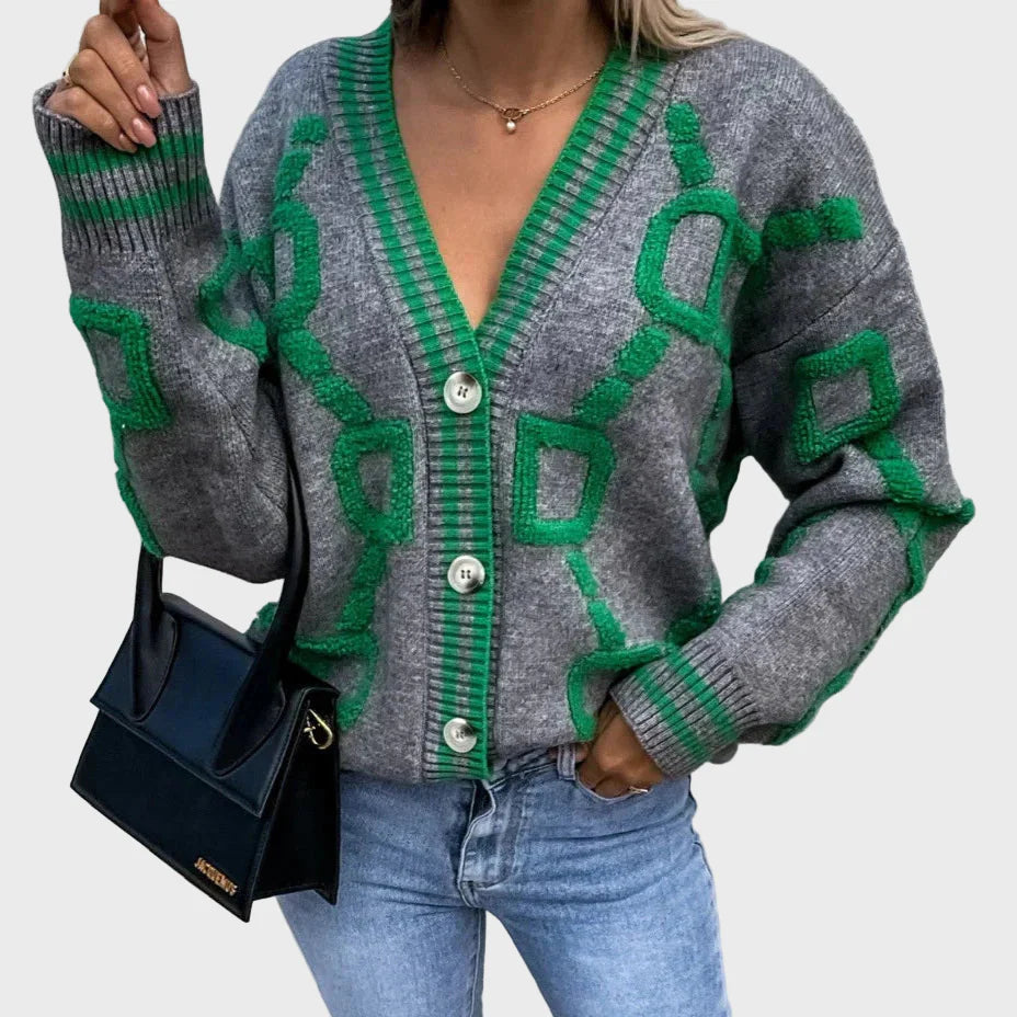 Modern Knitted Gilet with Geometric Design