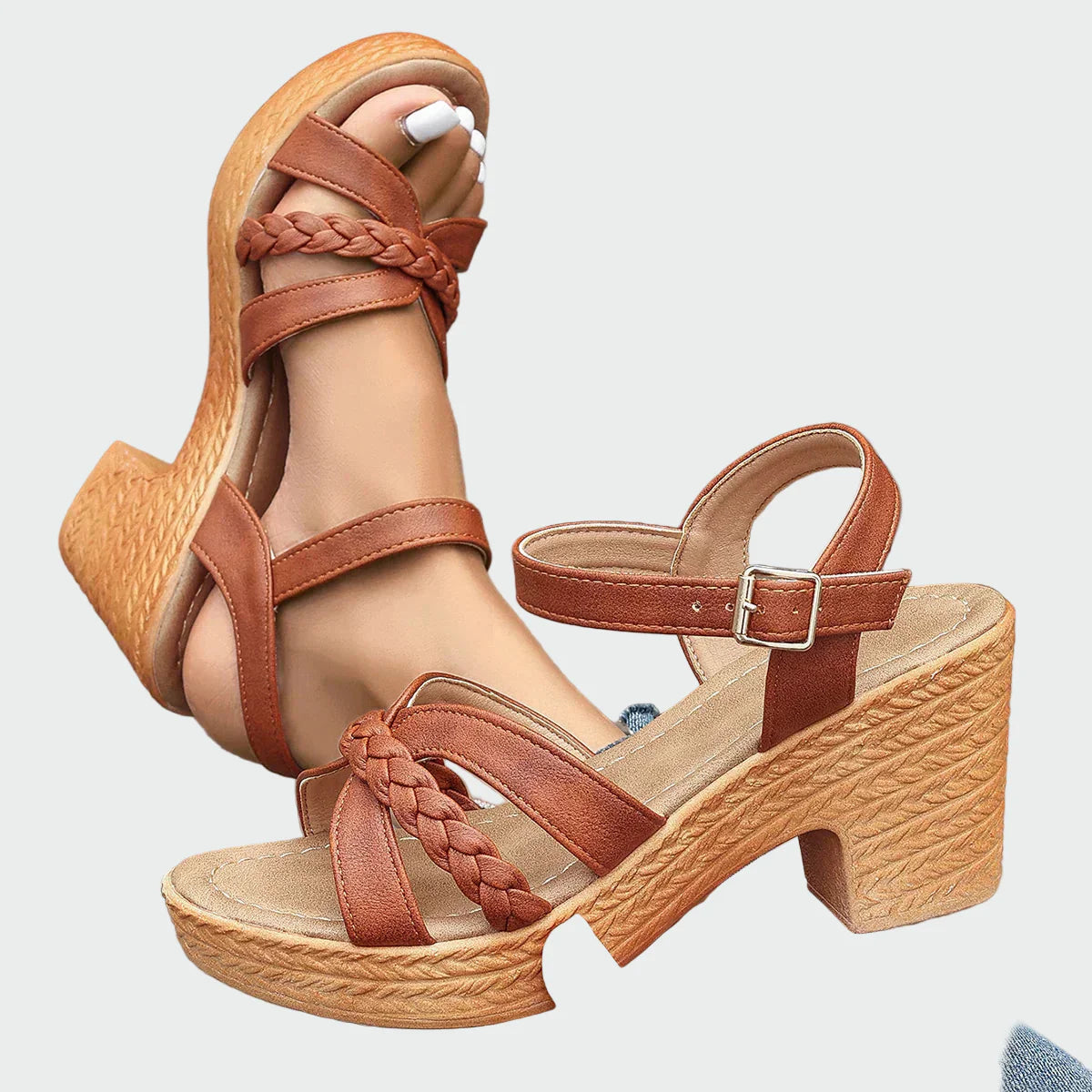 Woven Heeled Sandals
