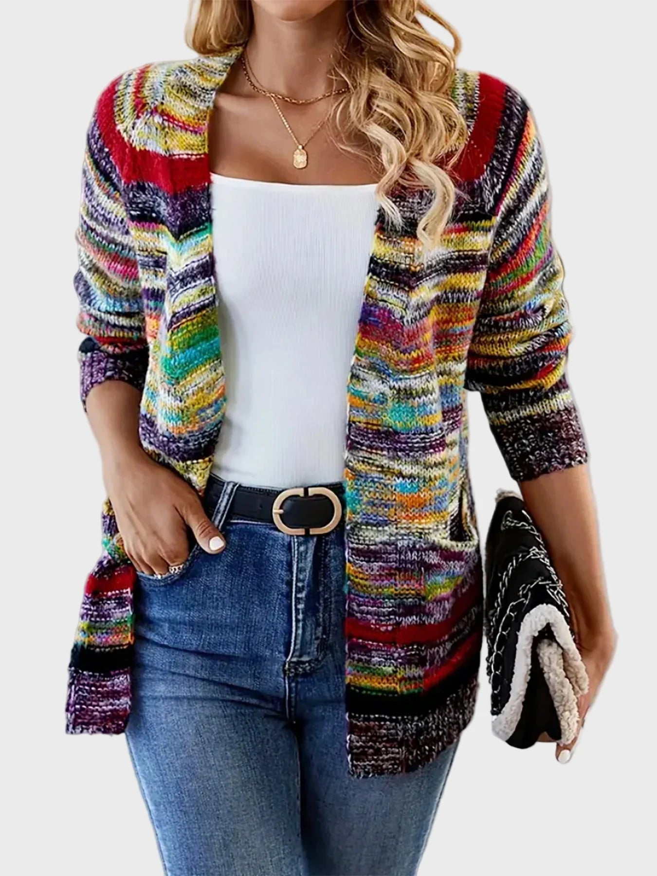 Multicoloured Knitted Gilet