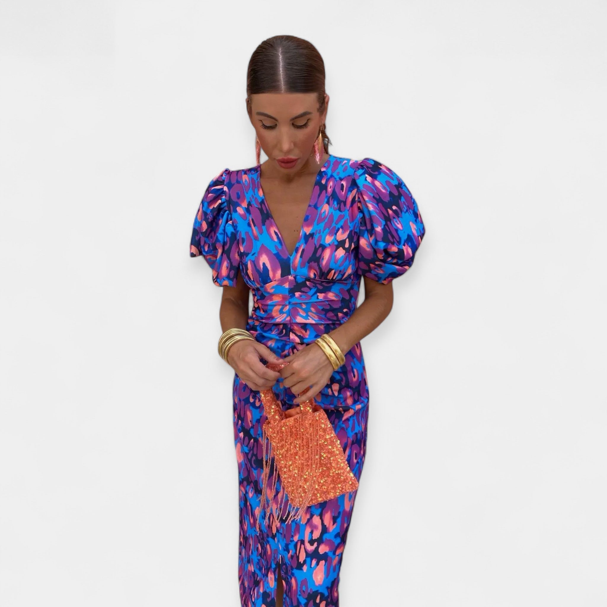 Dress with Sleeves and Ruffles