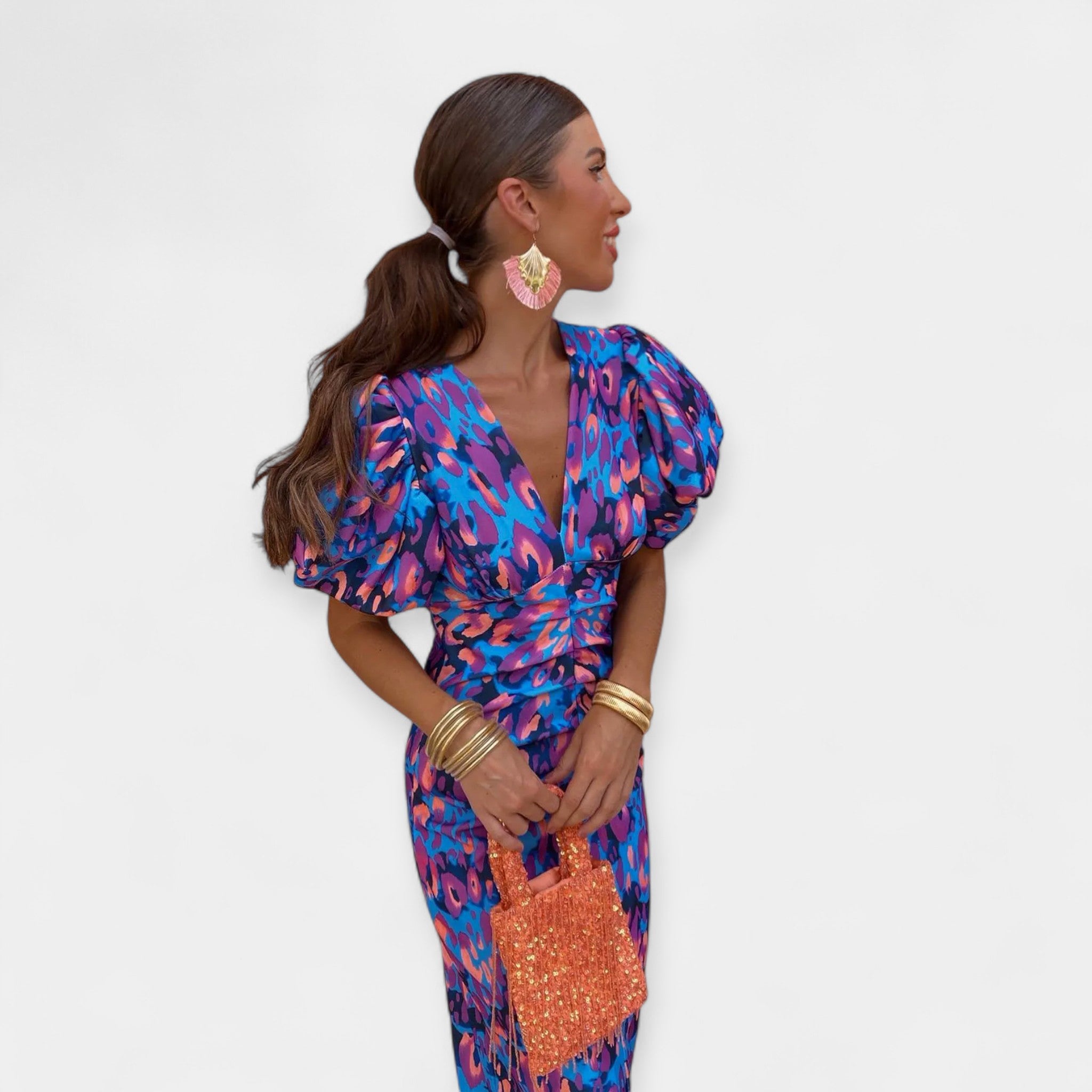 Dress with Sleeves and Ruffles