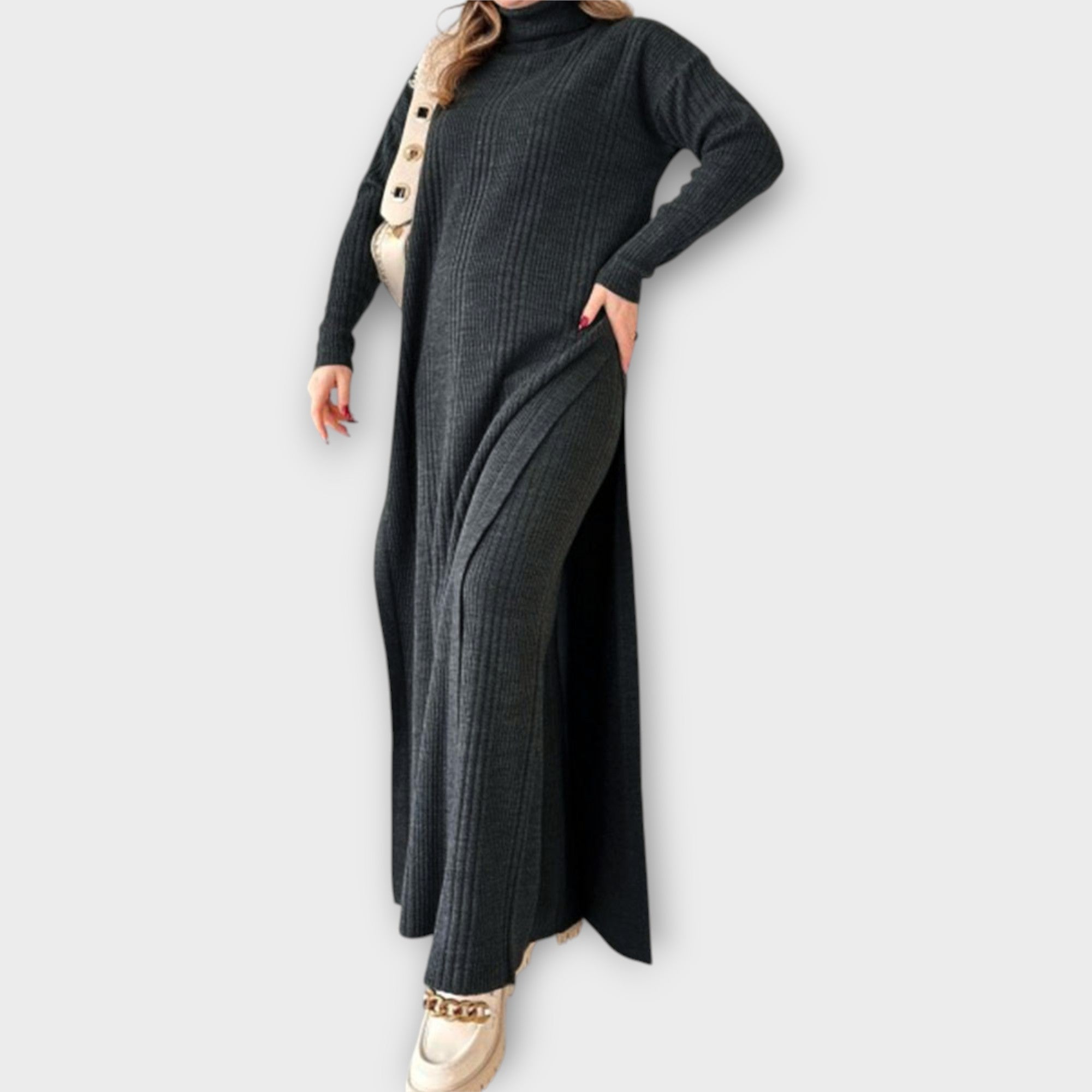 Maxi Knitted Dress with Relaxed Fit