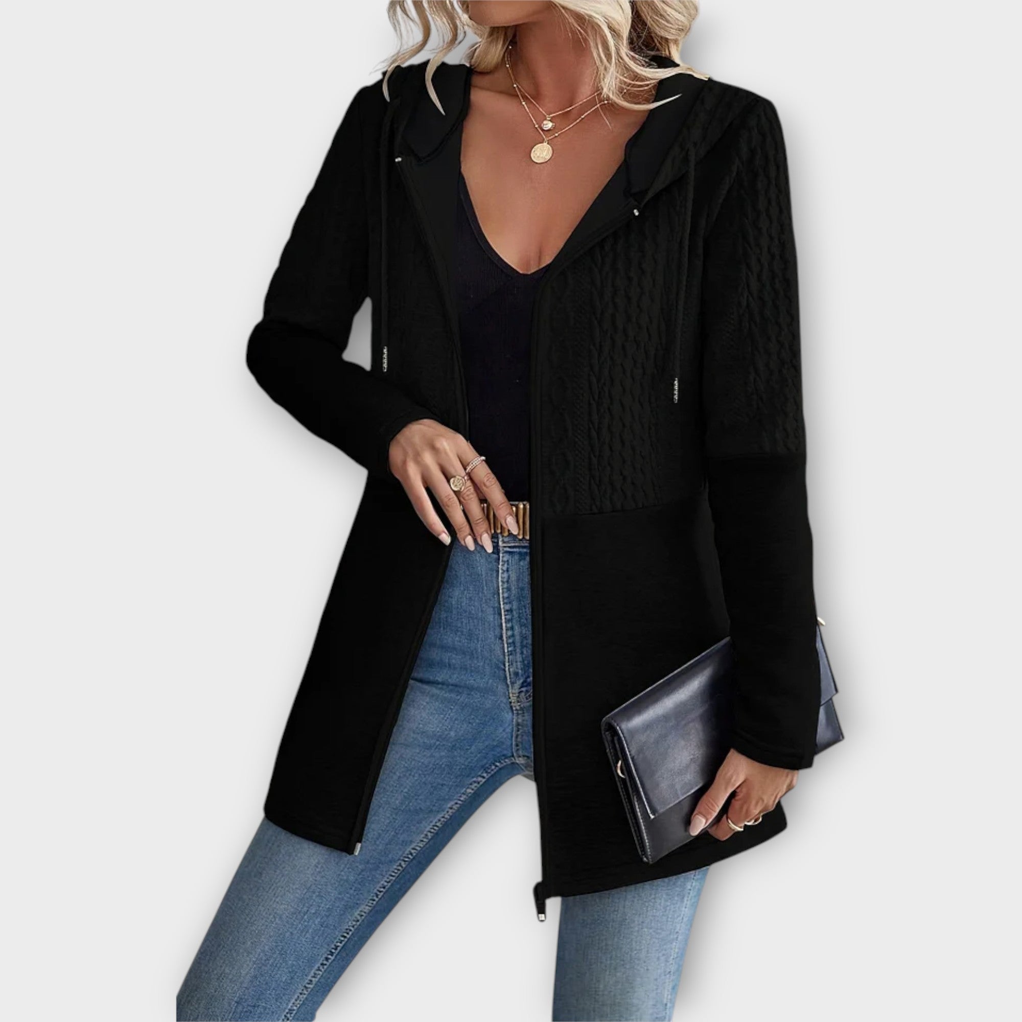 Elegant Hoodie with Modern Details