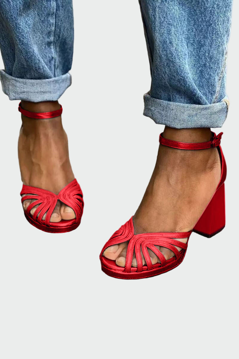 Sandals with Two-Tone Heel