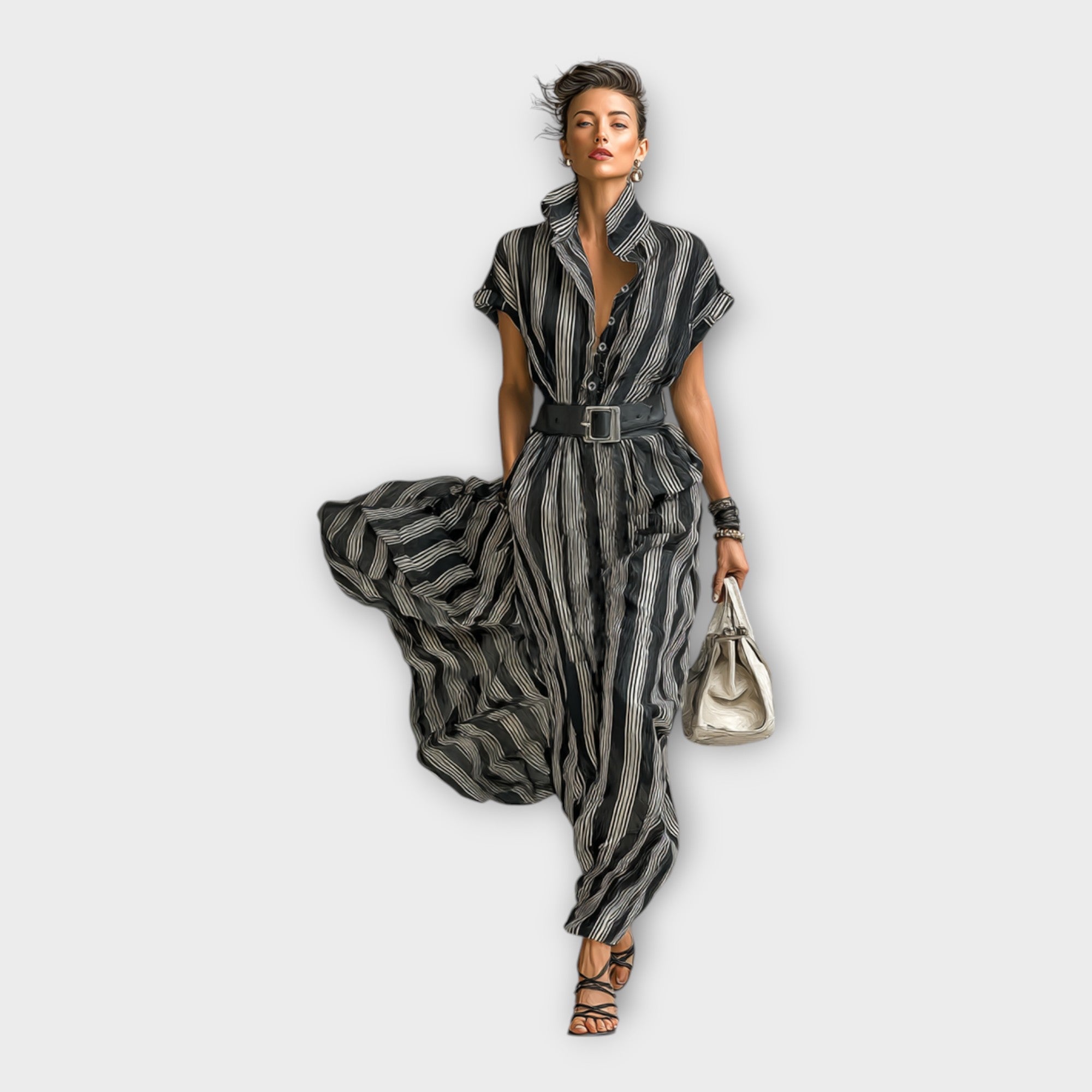 Long dress with a minimal and refined aesthetic