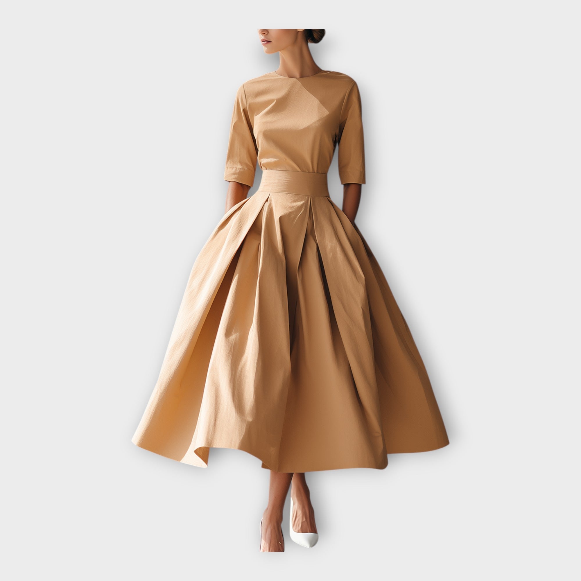 Midi dress with refined minimal aesthetic