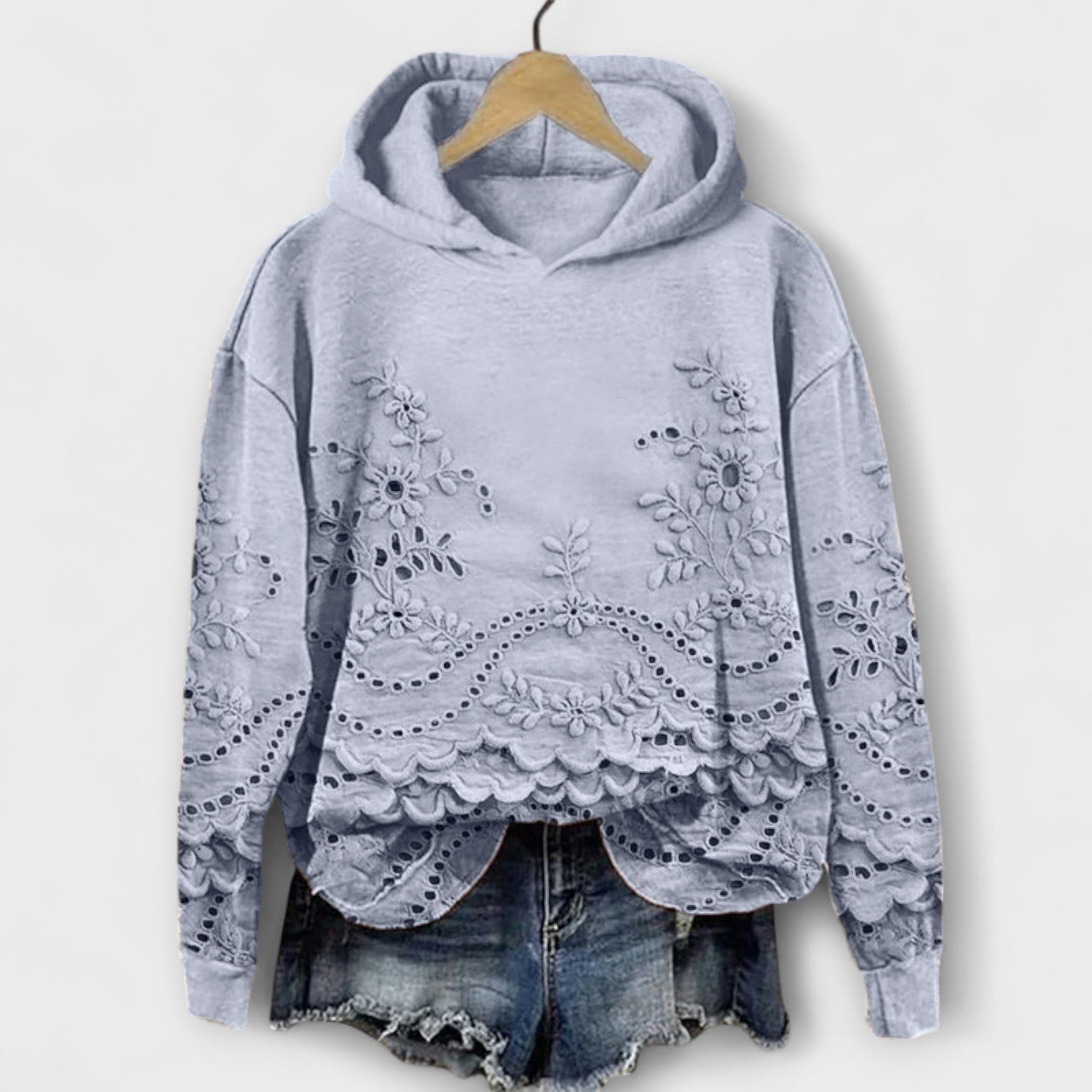 Hoodie with Lace Details