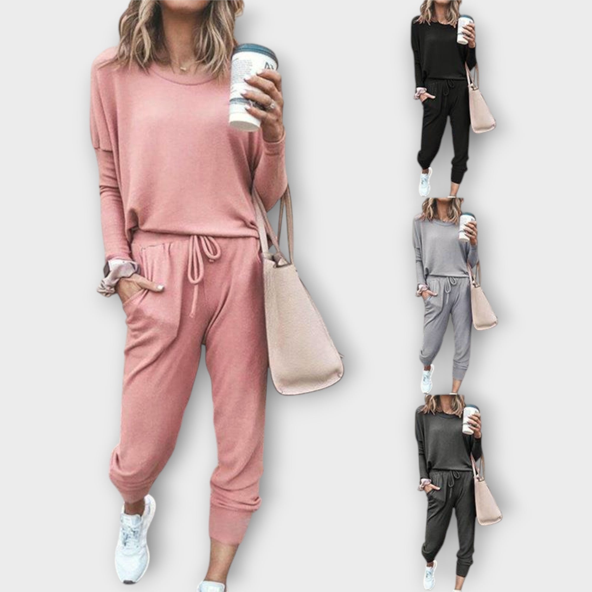 Lounge Set with Relaxed Fit and Minimal Aesthetic