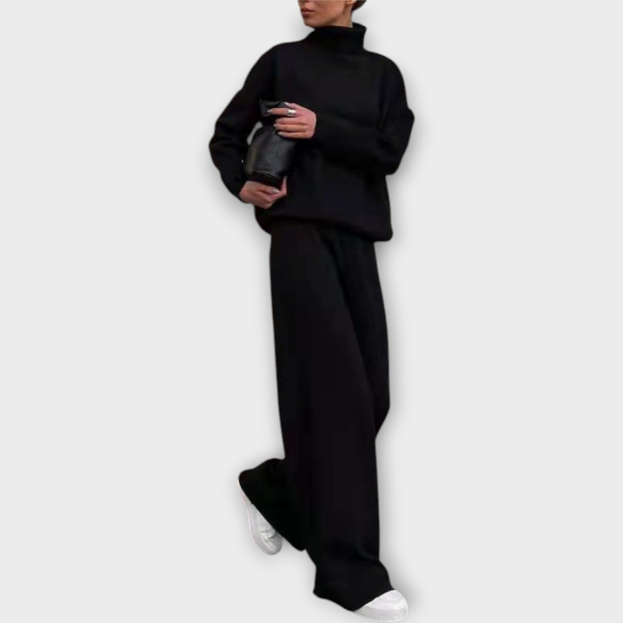 Knit Set with Turtleneck and Trousers