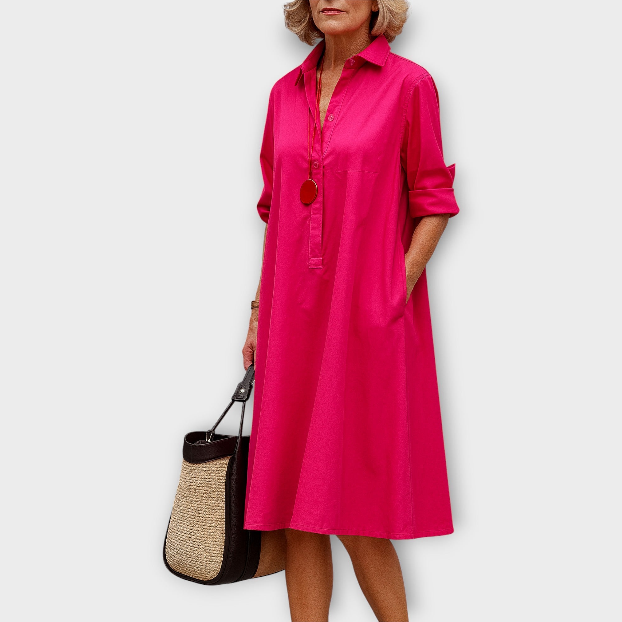 Elegant Shirt-Dress with Minimal Aesthetic