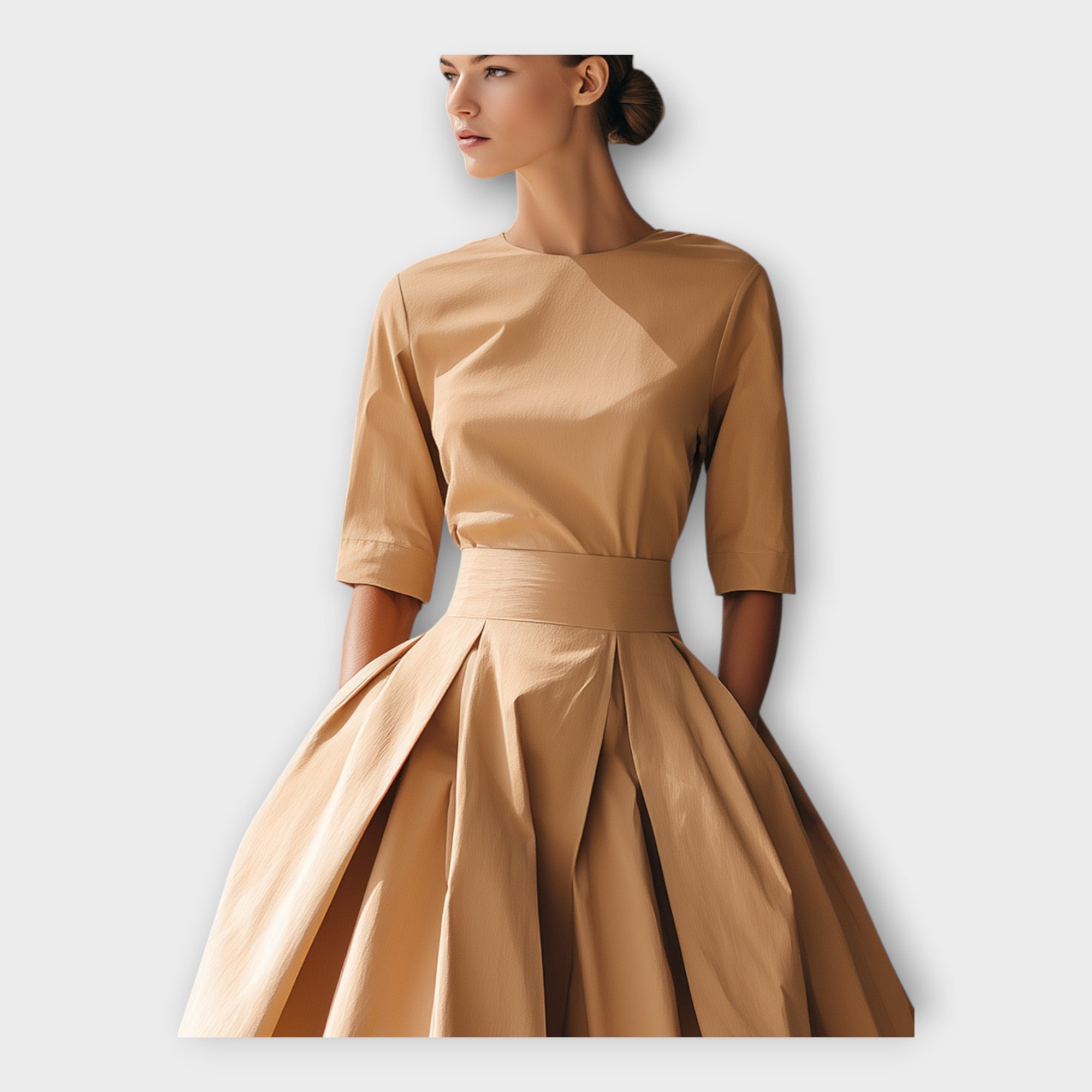 Midi dress with refined minimal aesthetic