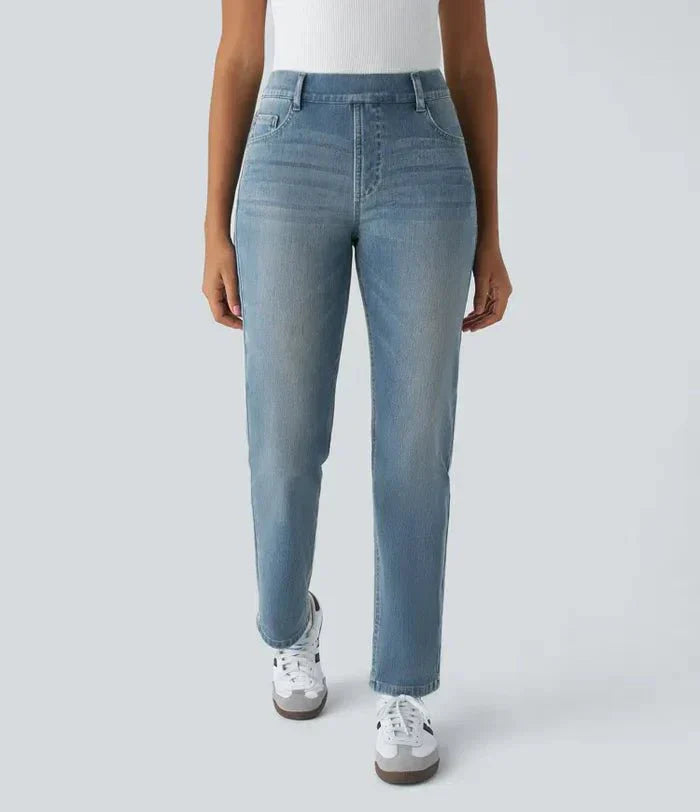 Elastic and Comfortable High-Waisted Trousers