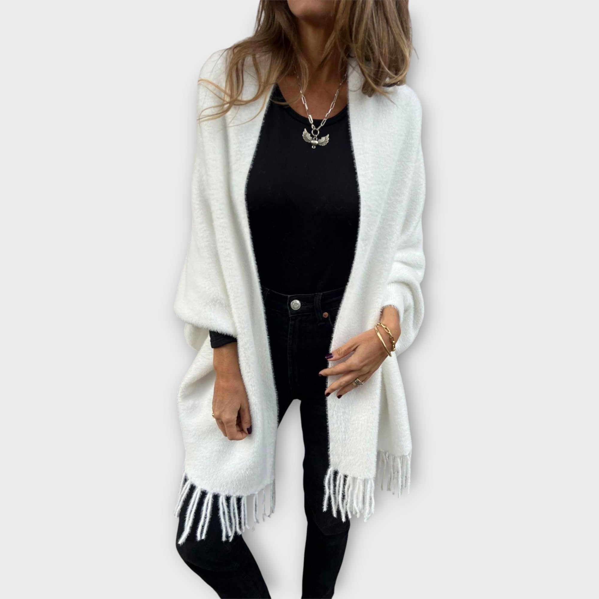 Knit Coat with Fringes
