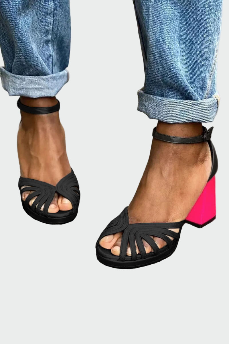 Sandals with Two-Tone Heel