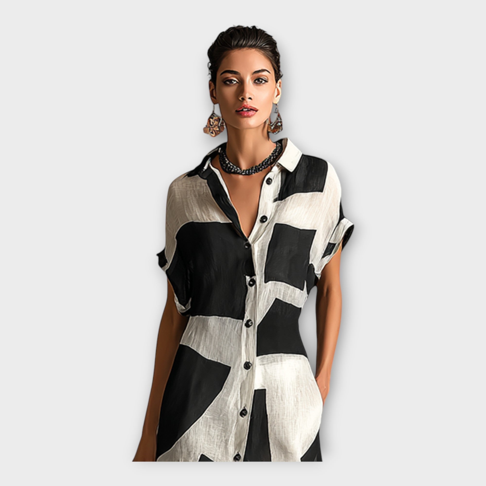 Elegant long dress with modern design and timeless sophistication