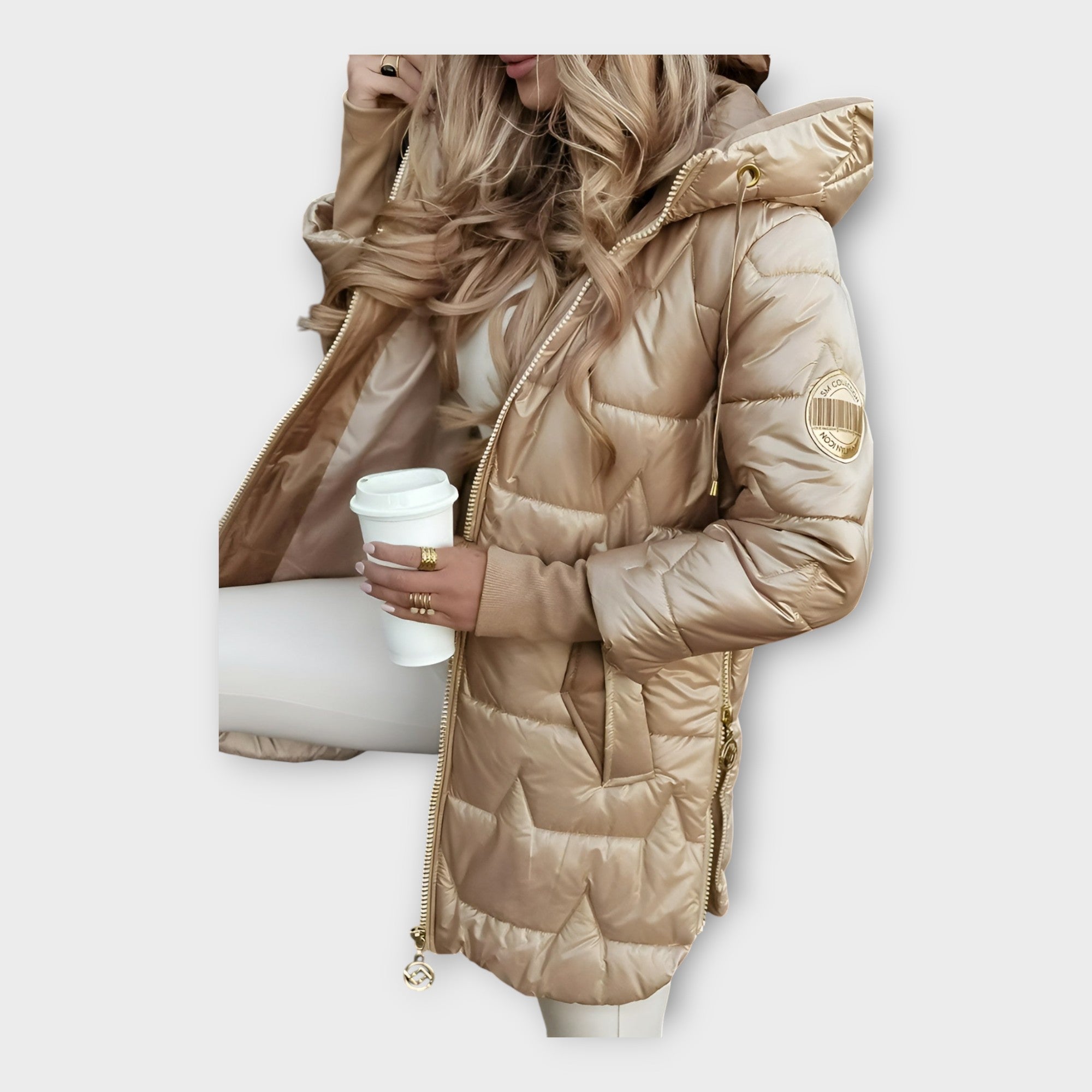 Feather Down Jacket with Hood