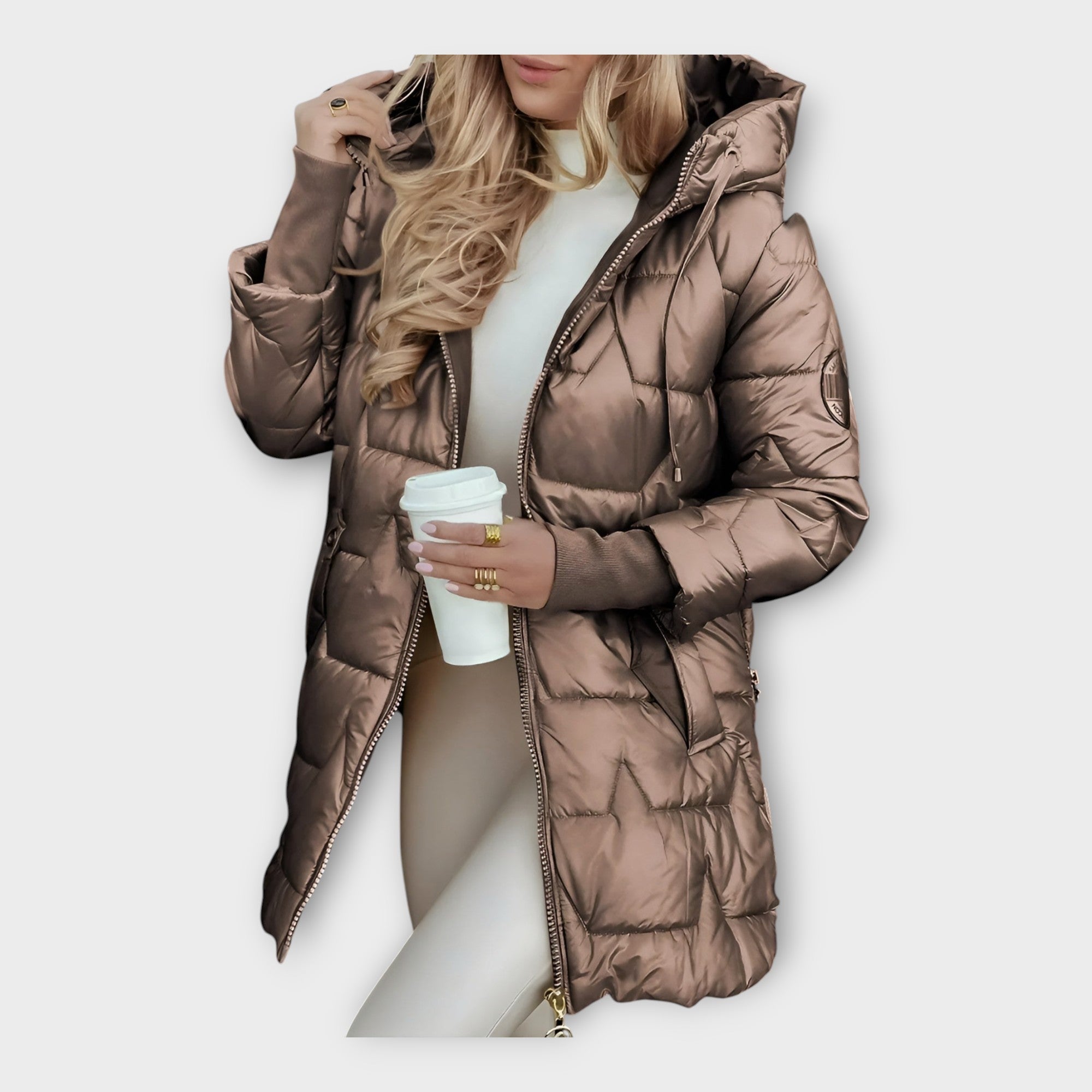 Feather Down Jacket with Hood