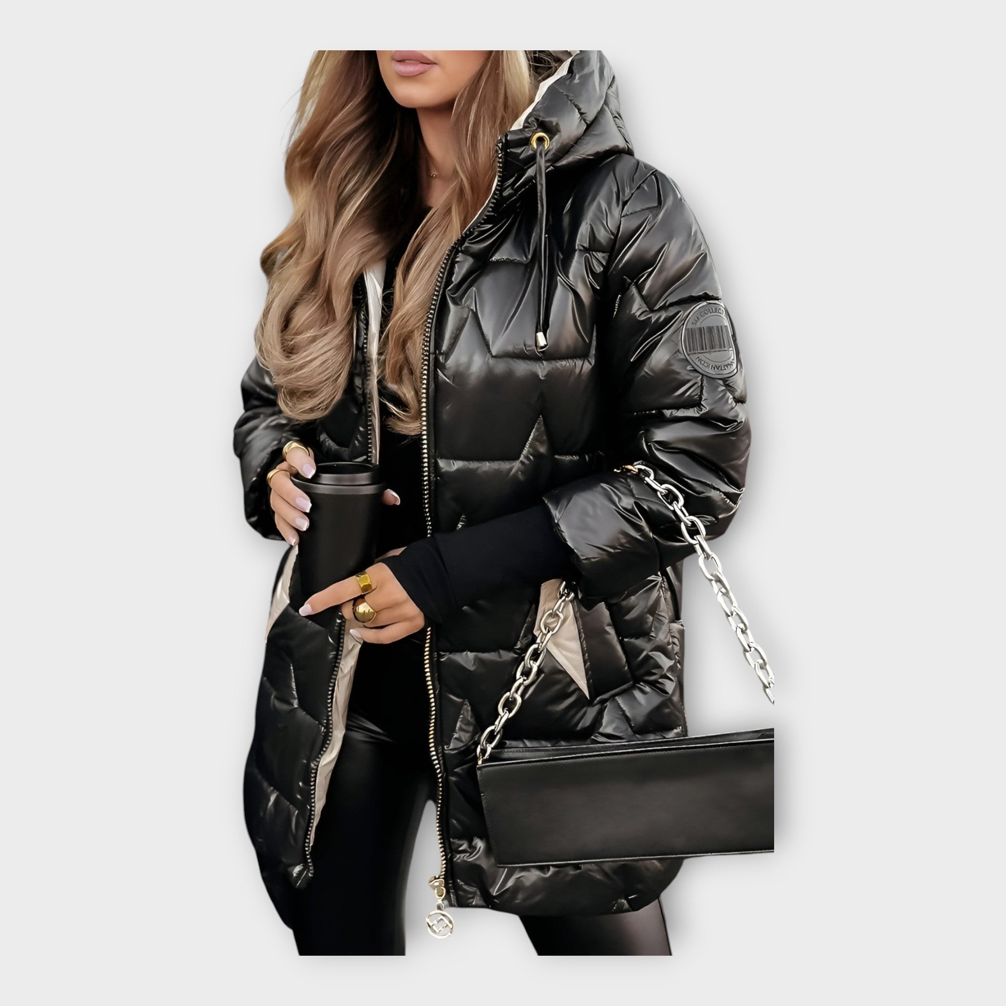 Feather Down Jacket with Hood