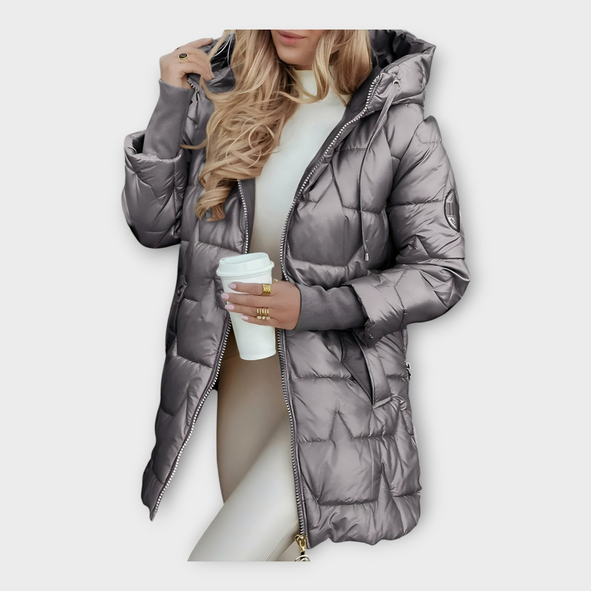 Feather Down Jacket with Hood